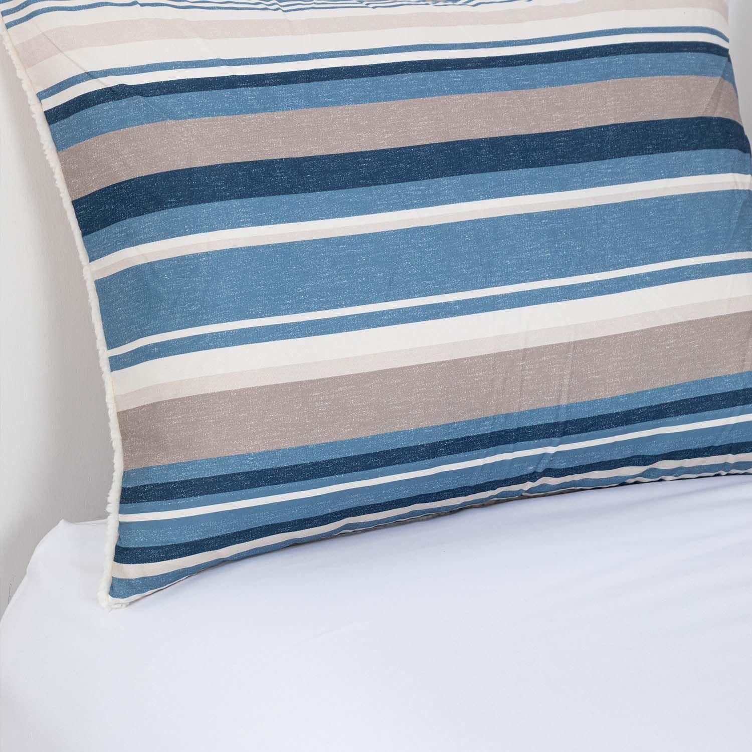 Plumon  Reversible Sherpa 1.5 Plaza Lineas Azul-2