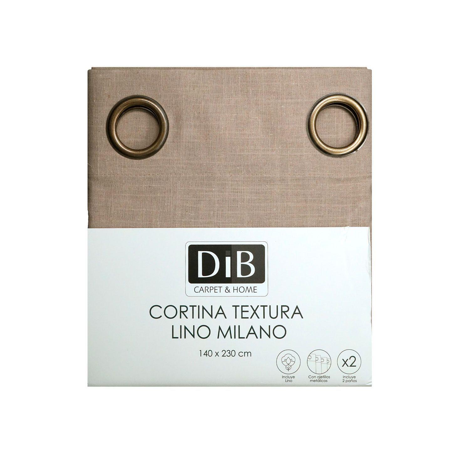 Cortina 2 Paños Textura Lino Milano Tostado-5