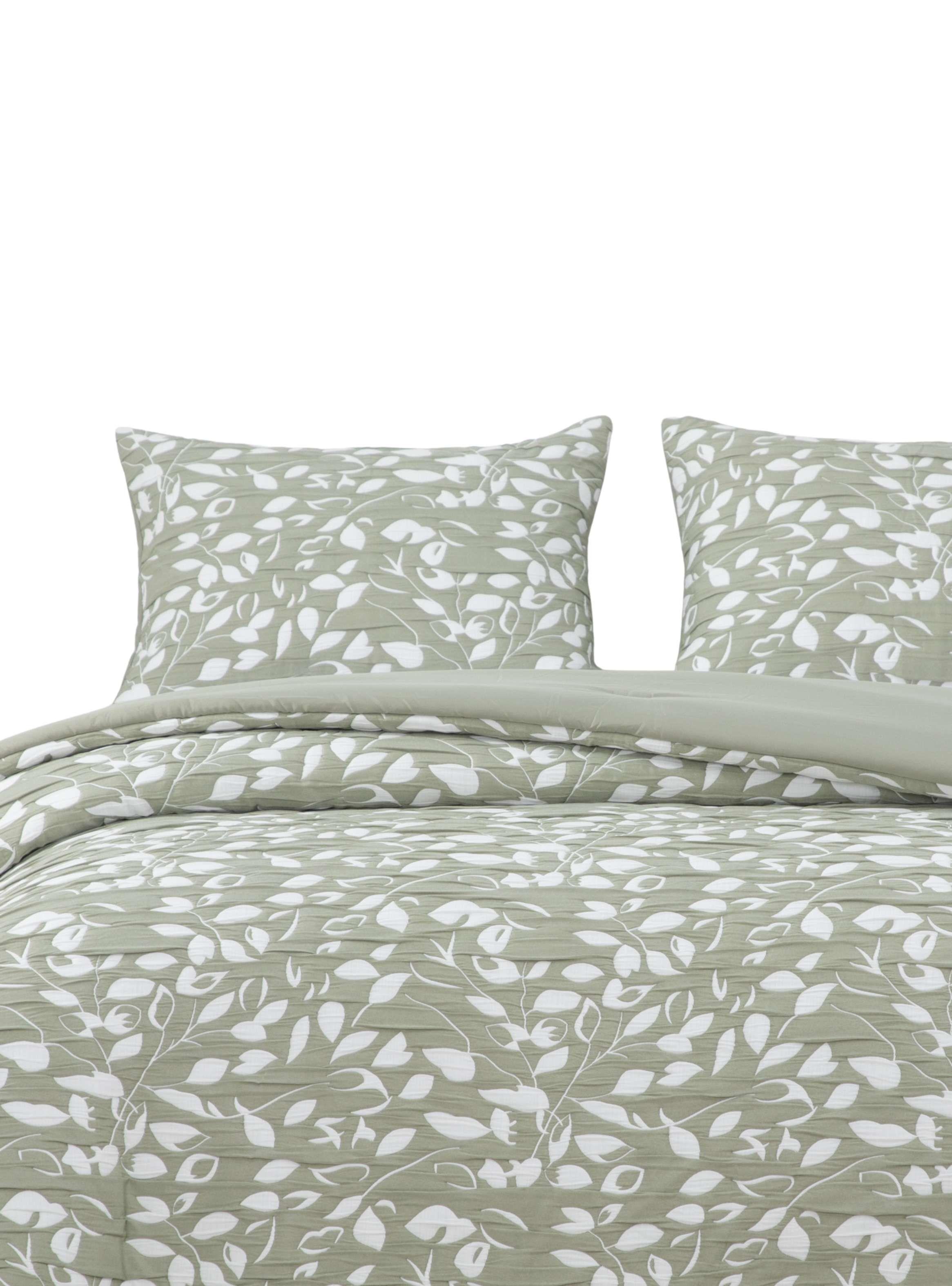 Cobertor Jacquard King Hojas Verde -0