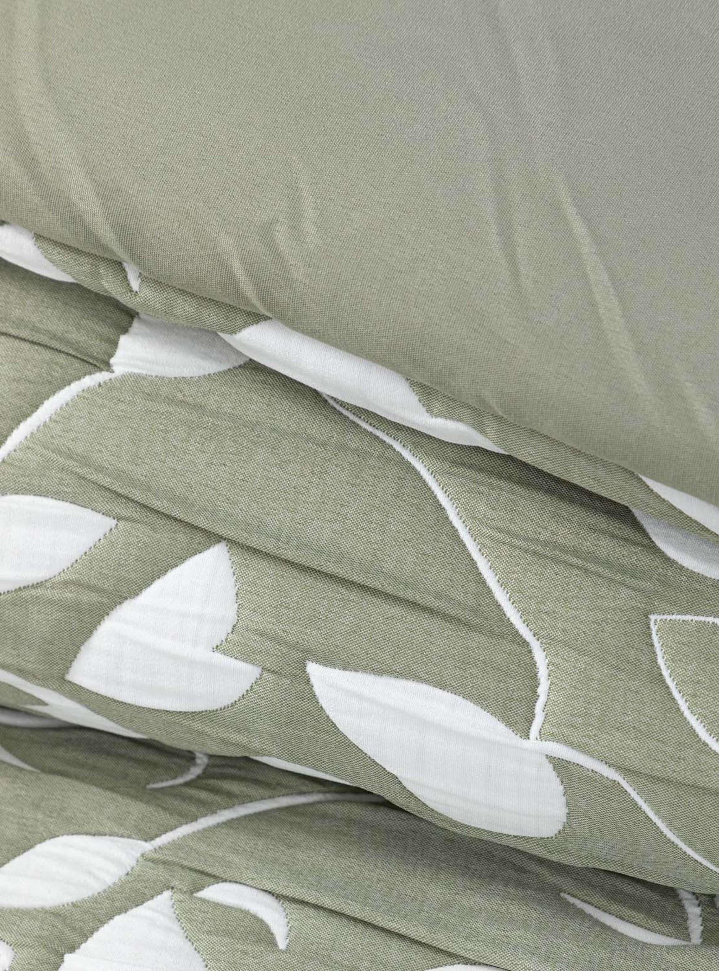 Cobertor Jacquard King Hojas Verde -1