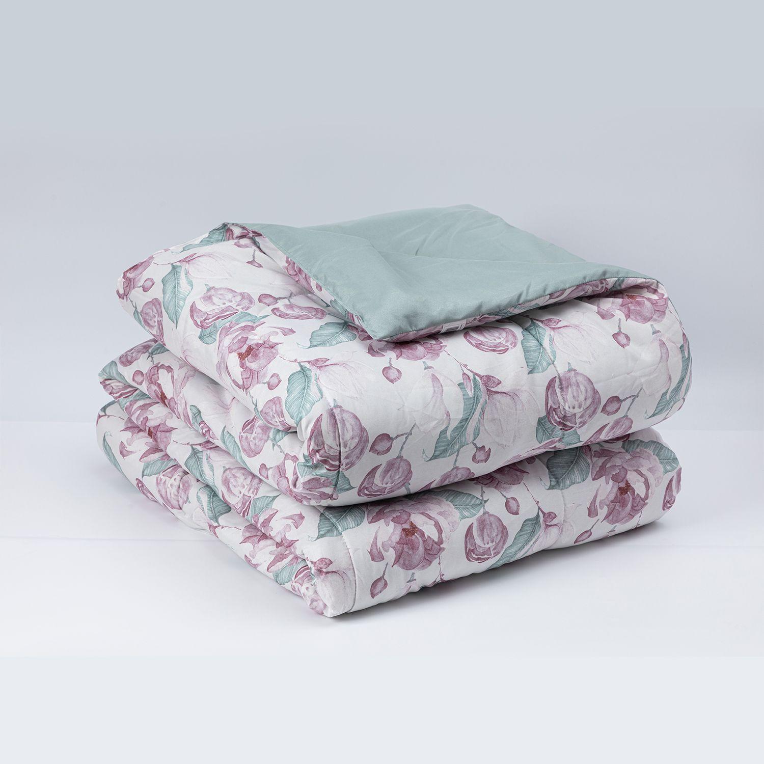 Plumon Rev Estam 2P Flores Rosa-Beige-2