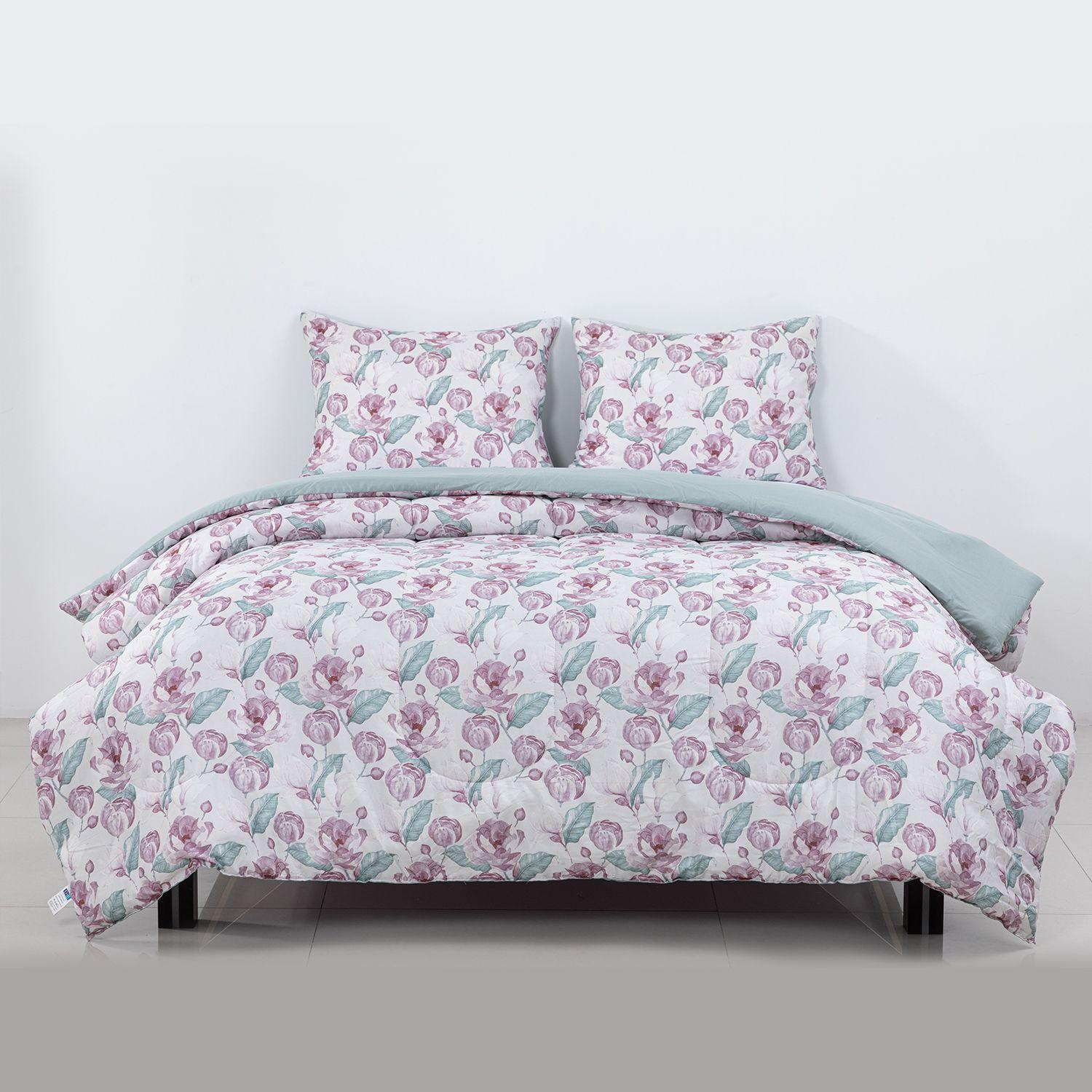 Plumon Rev Estam 2P Flores Rosa-Beige-4