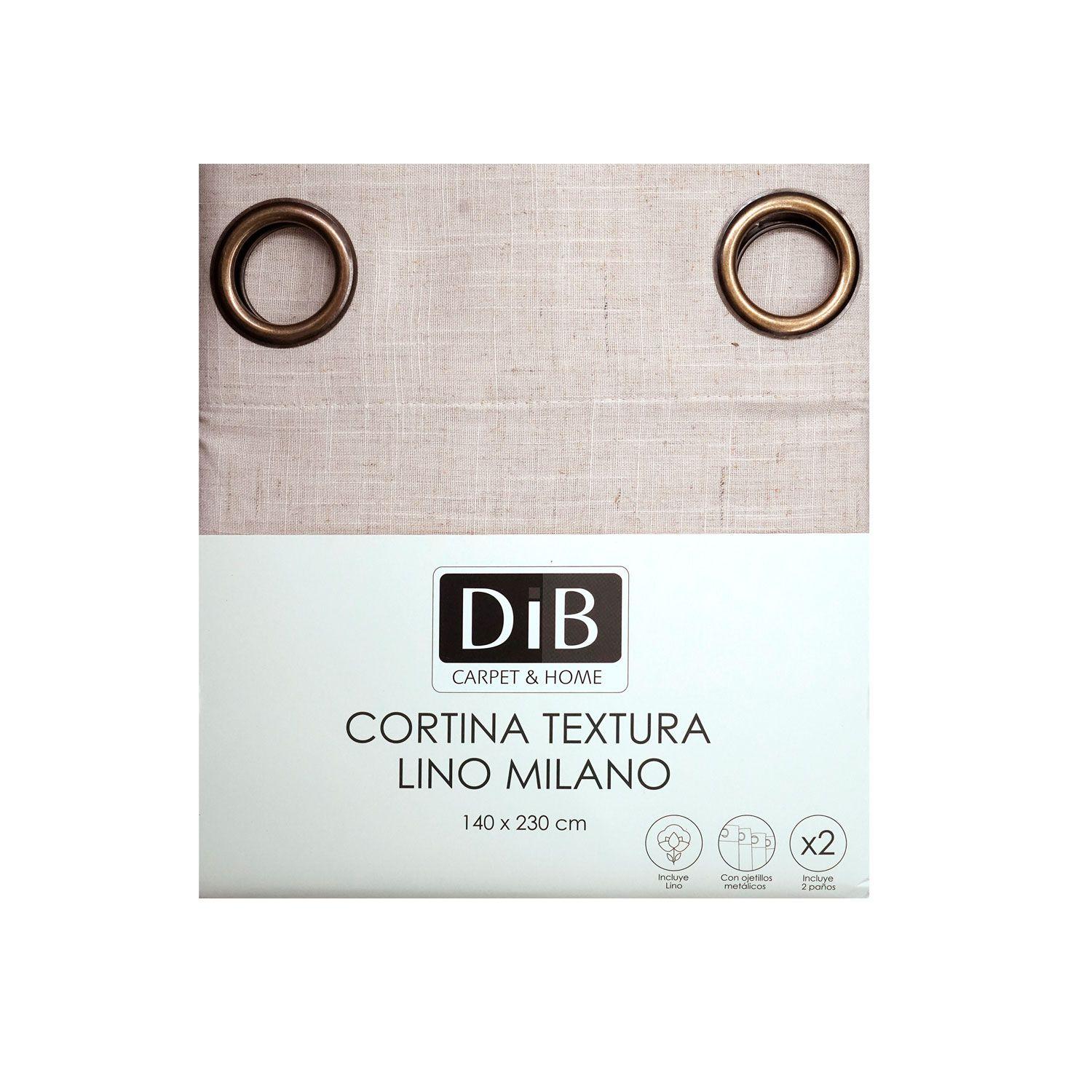 Cortina 2 Paños Textura Lino Milano Natural-5