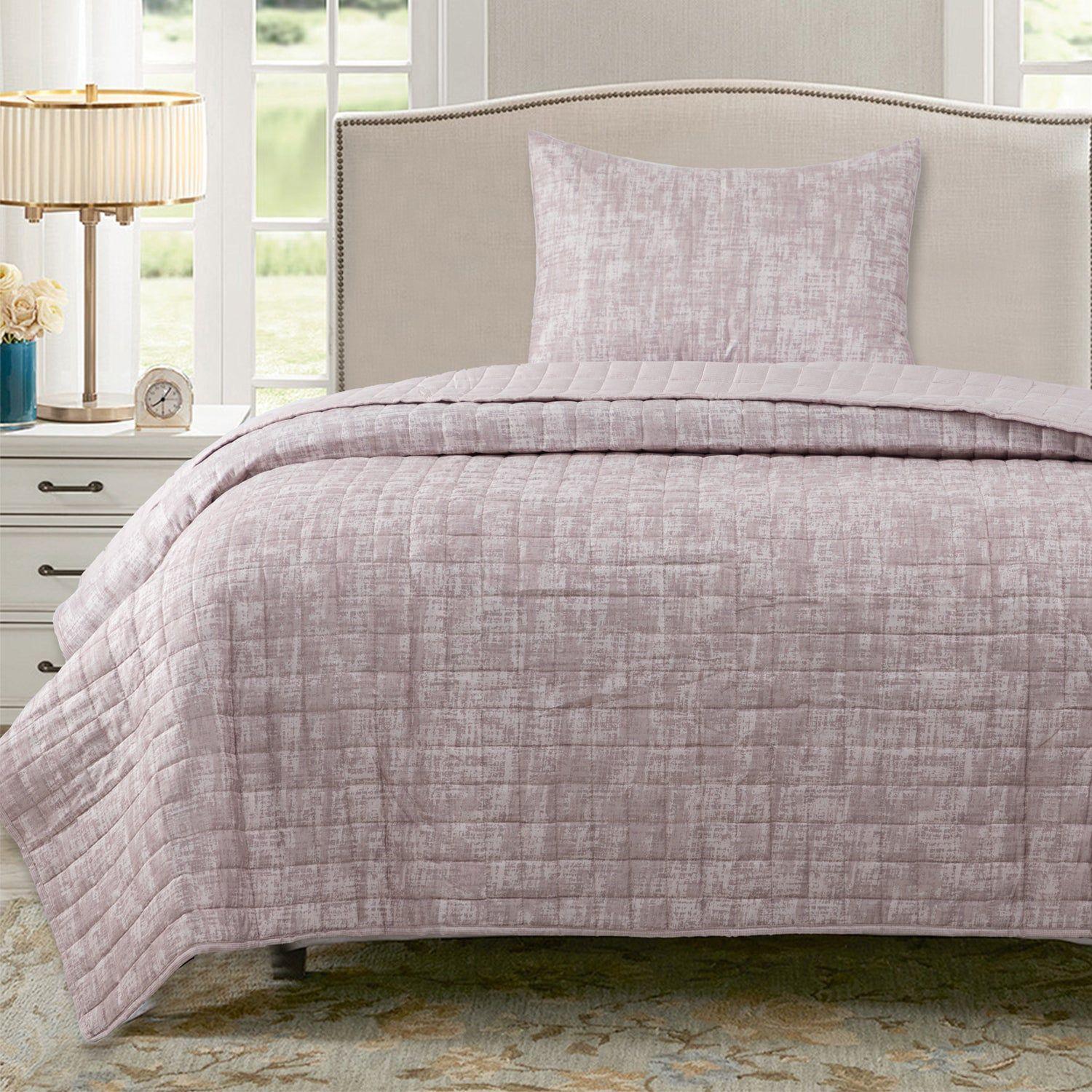 Quilt Reversible Textura 1.5P Taupe-0