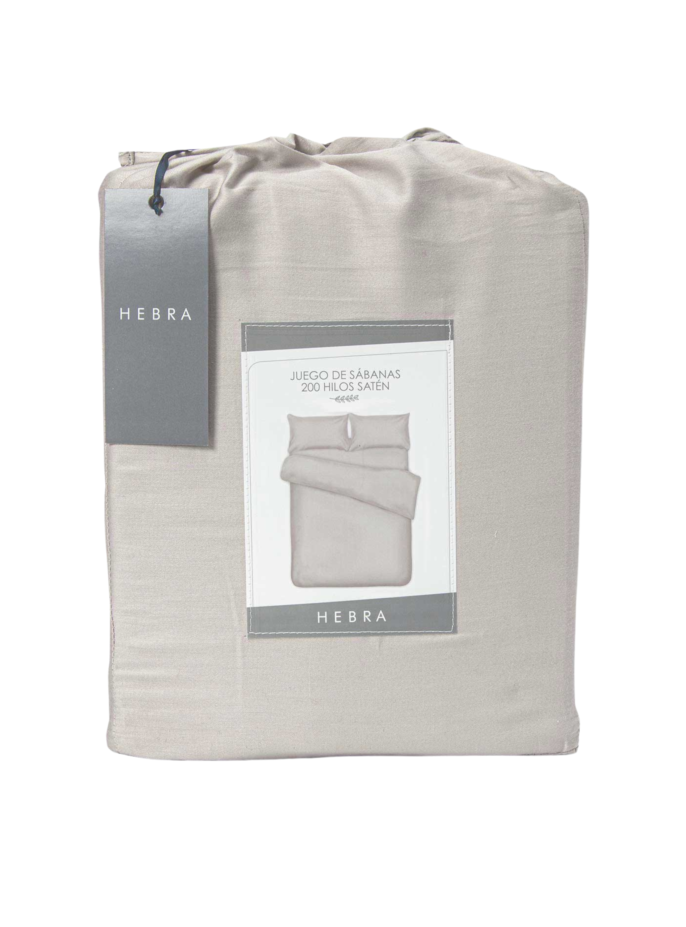 Sabanas 200H 2P Saten Gris Claro-3