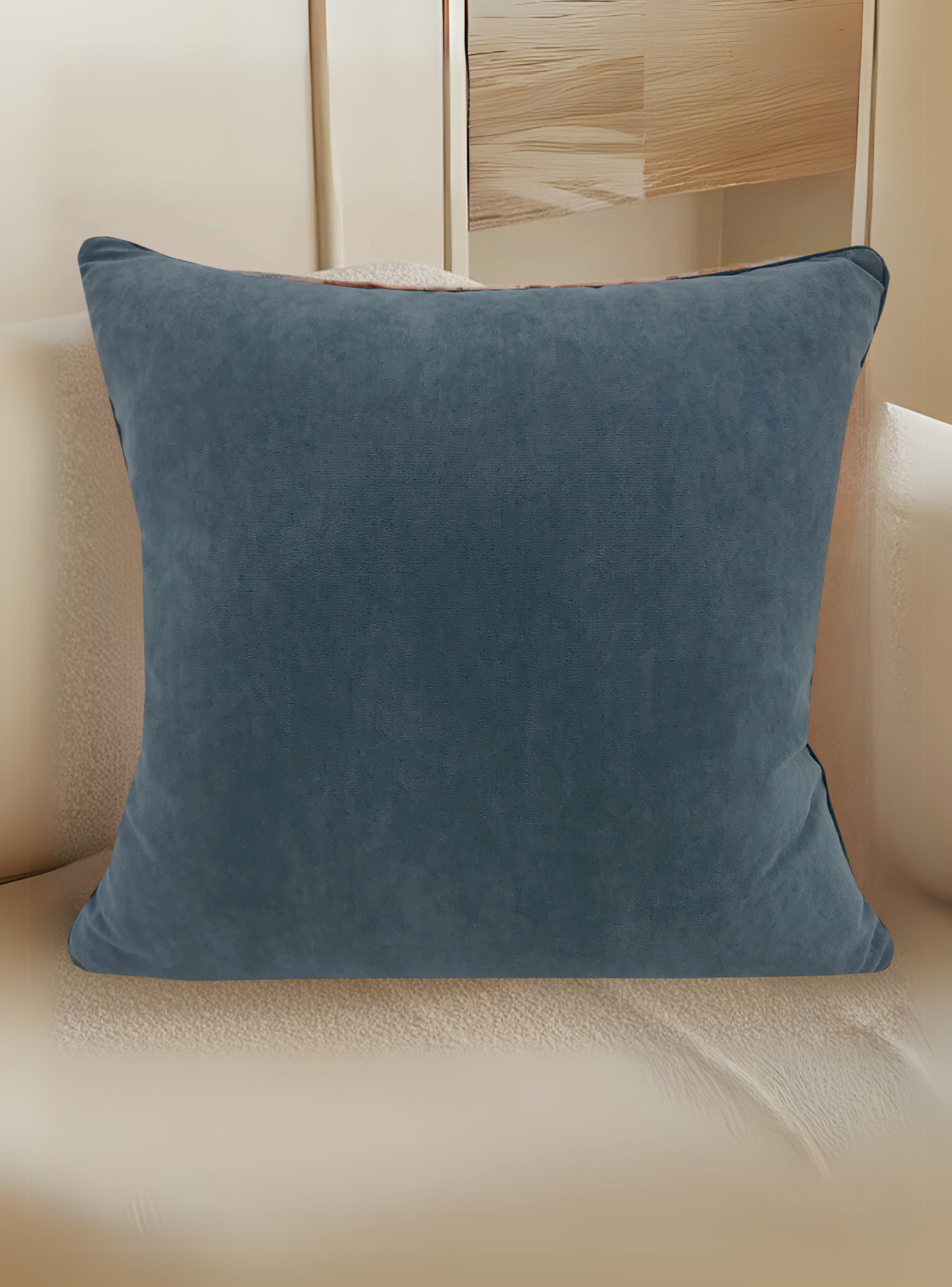 Cojin Terciopelo Azul 45X45-3