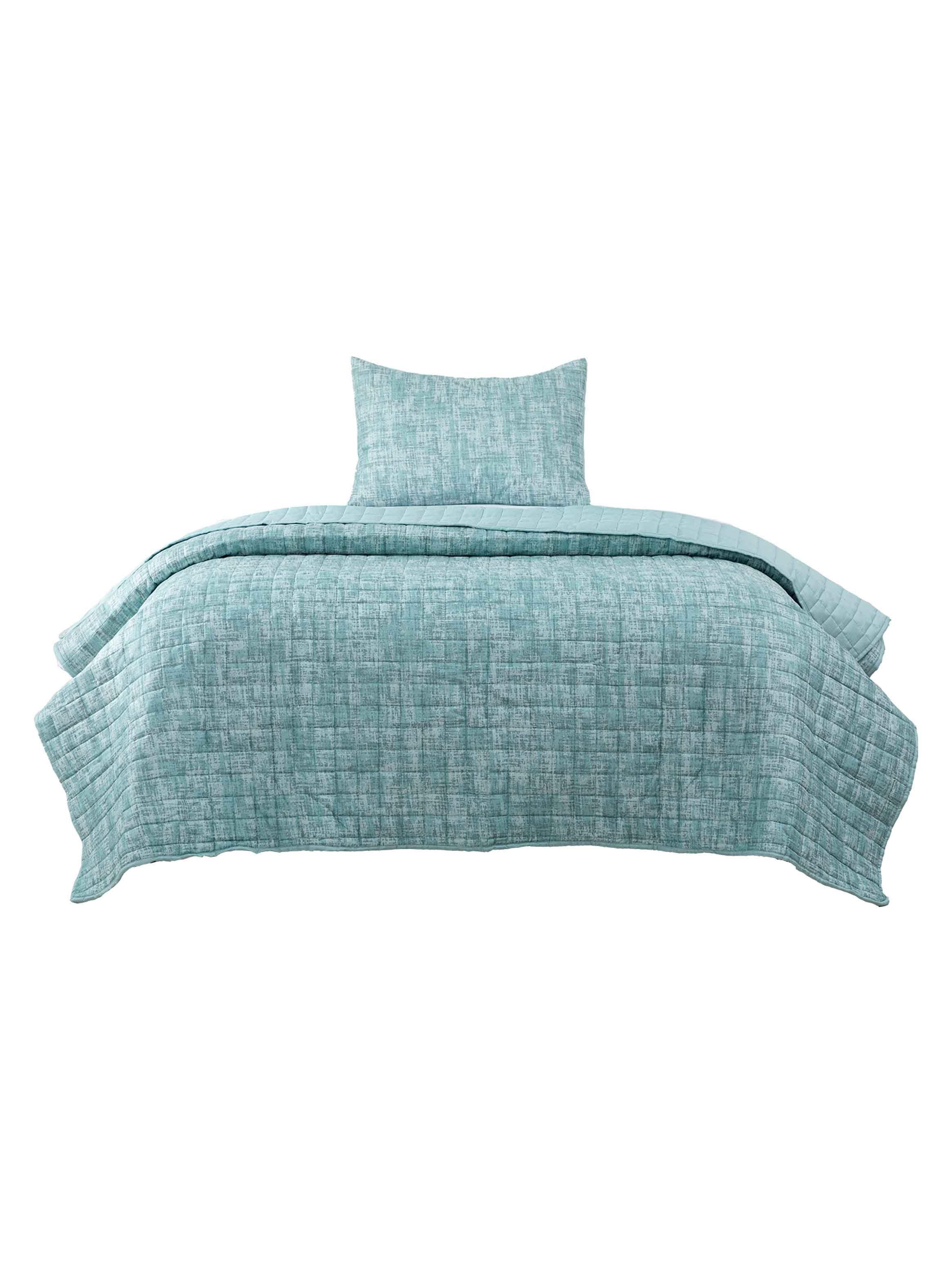Quilt Reversible Textura 1.5P Verde-1