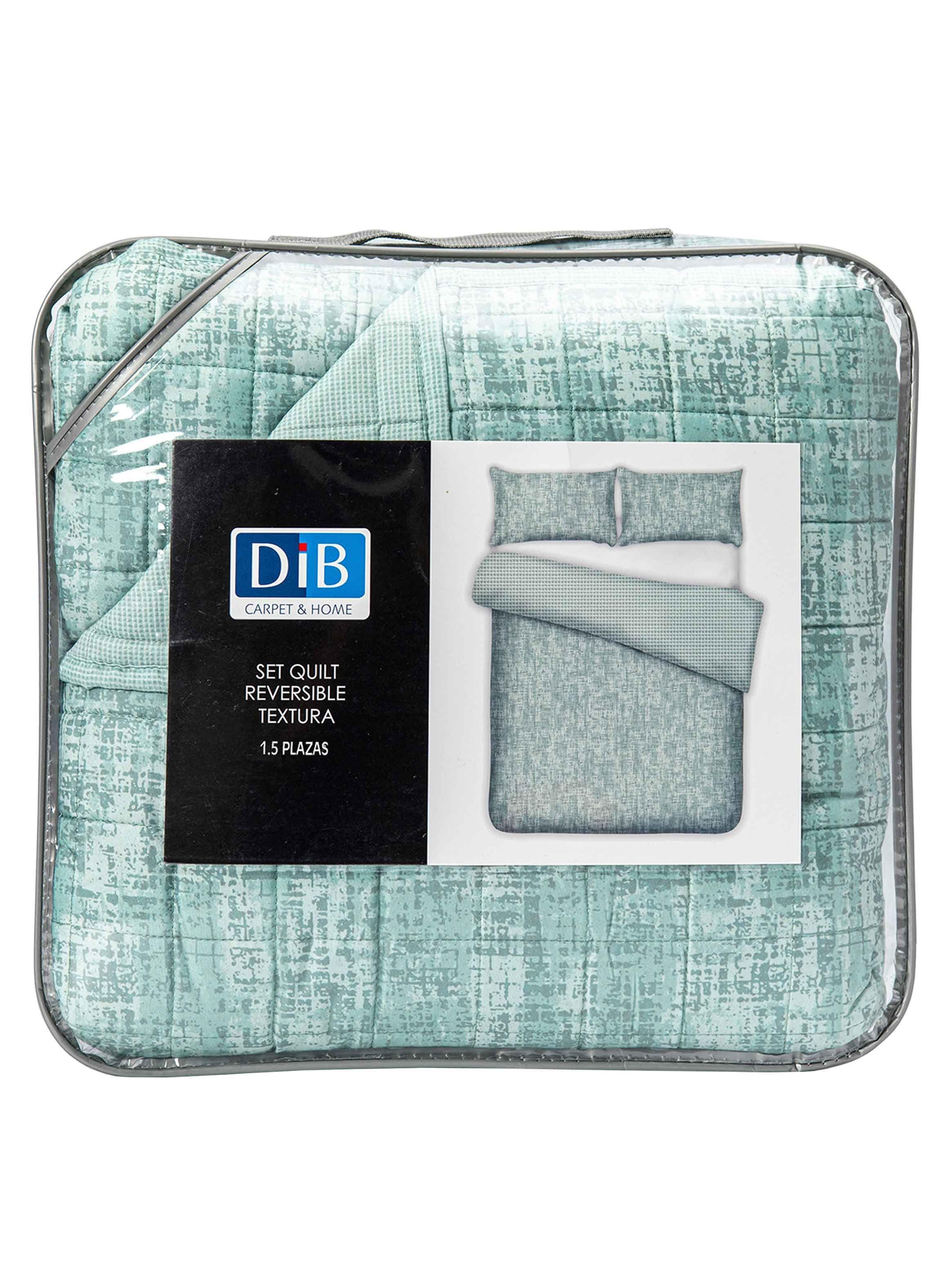 Quilt Reversible Textura 1.5P Verde-5