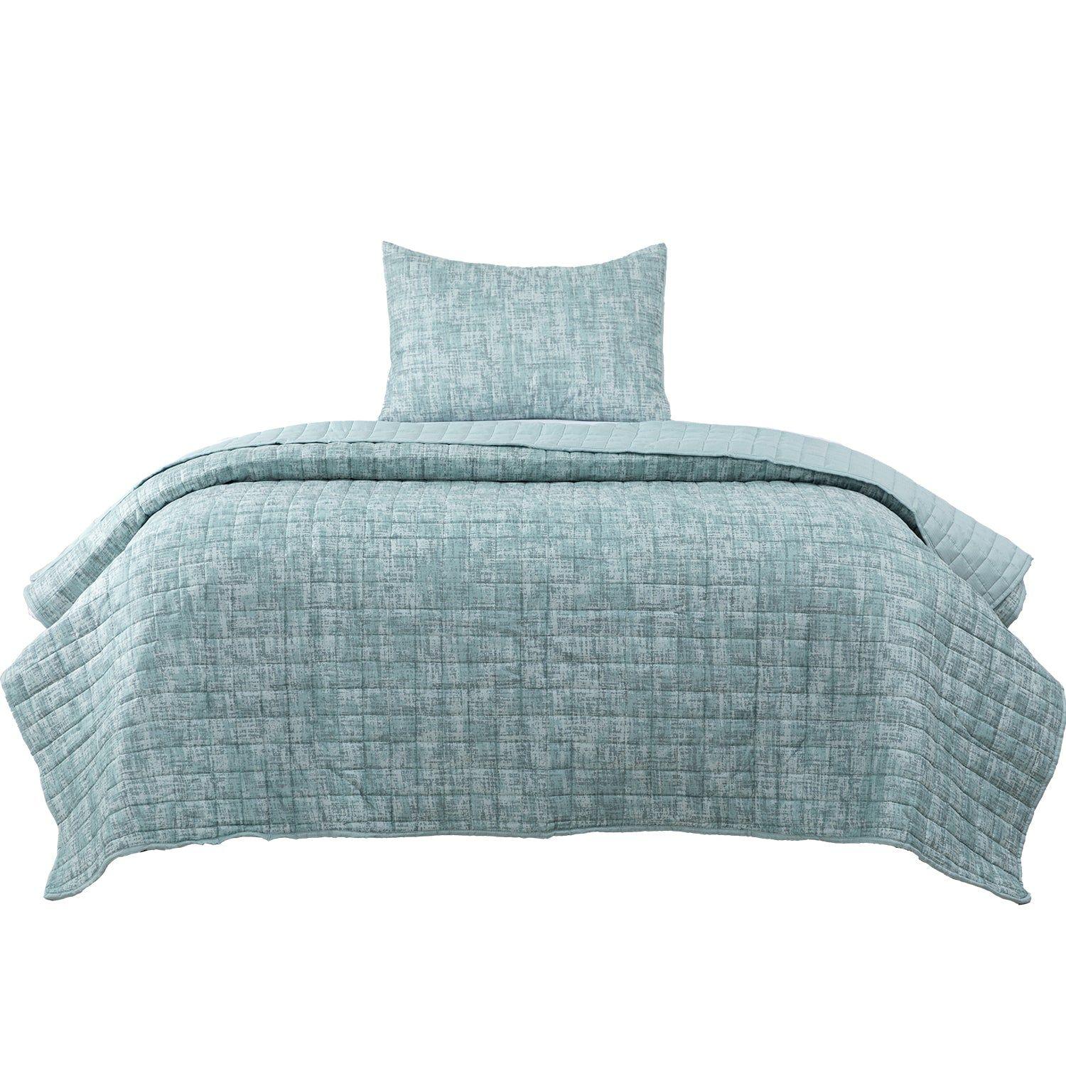 Quilt Reversible Textura 1.5P Verde-2