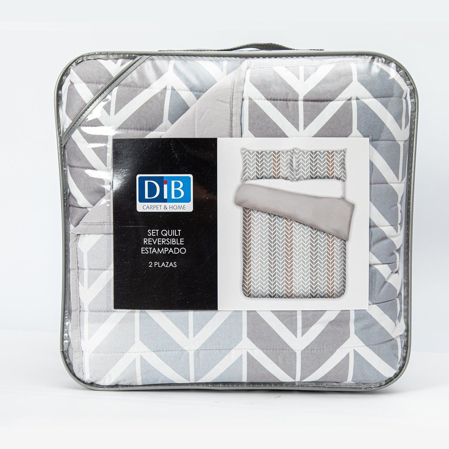Quilt Reversible Estam 2P Zigzag Beige-1