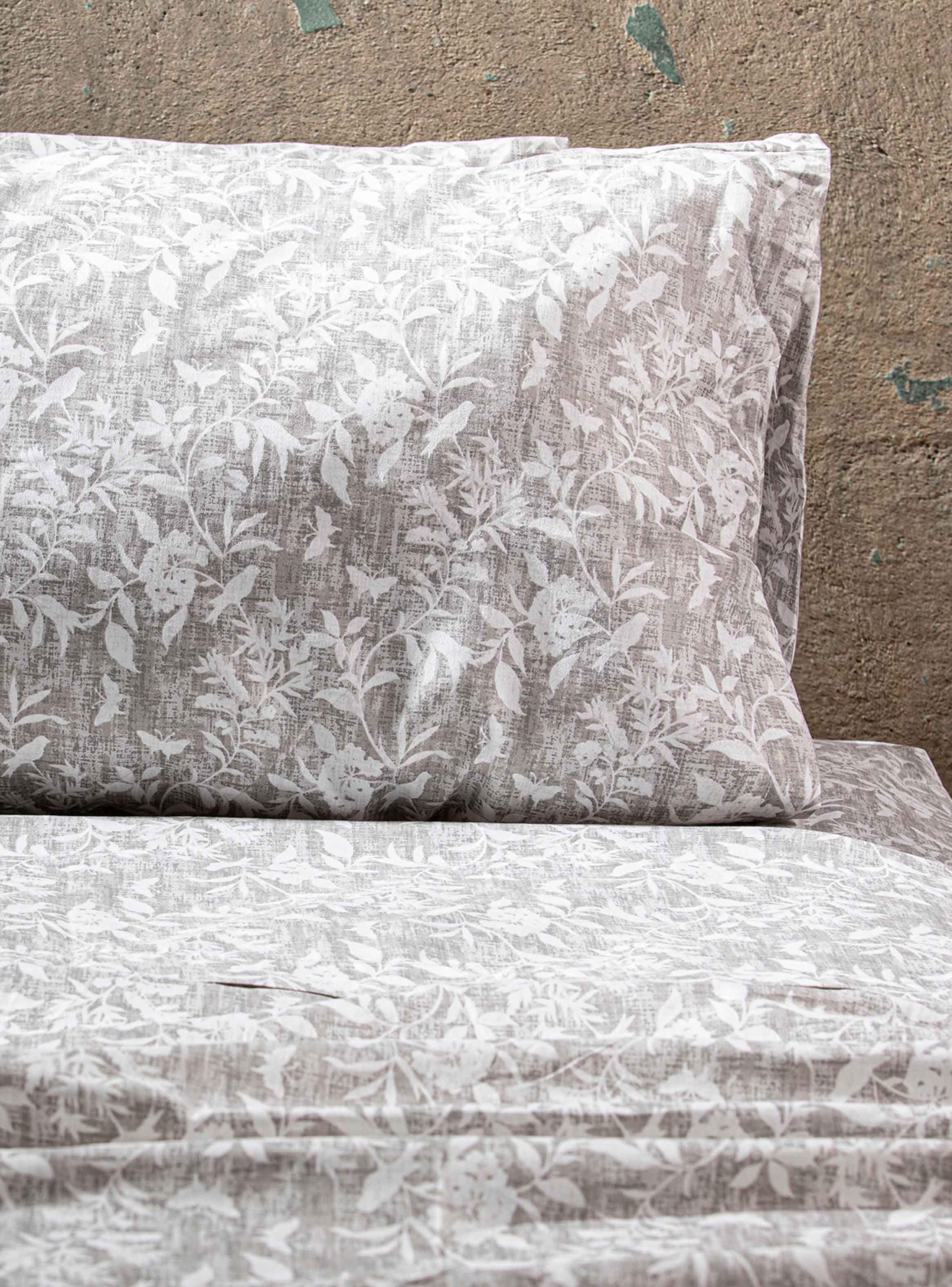 Pack 2 Sabanas Estampadas 1.5P Flores Gris-0