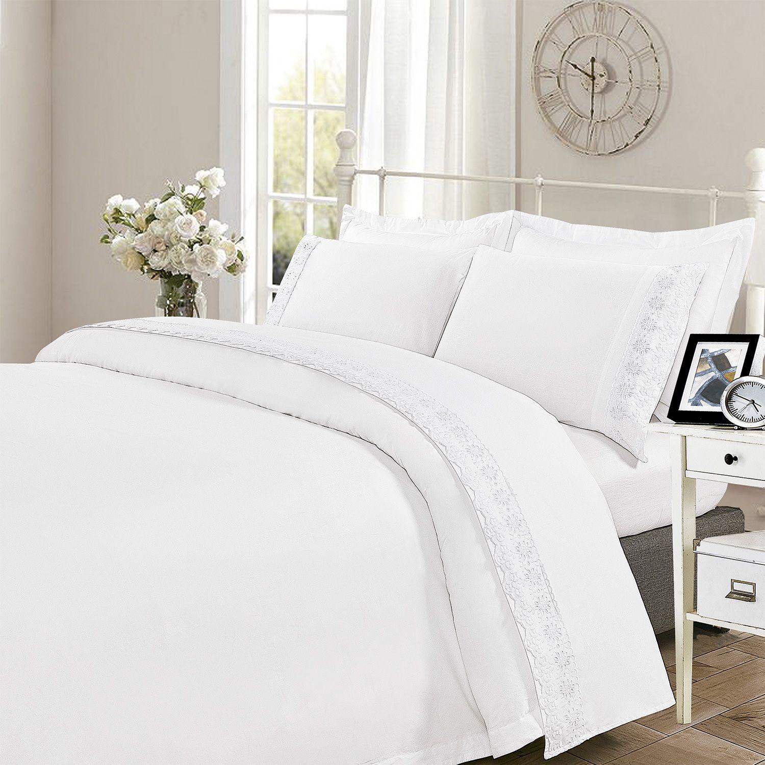 Juego Sabana Broderie Alicante Super King Blanco-3