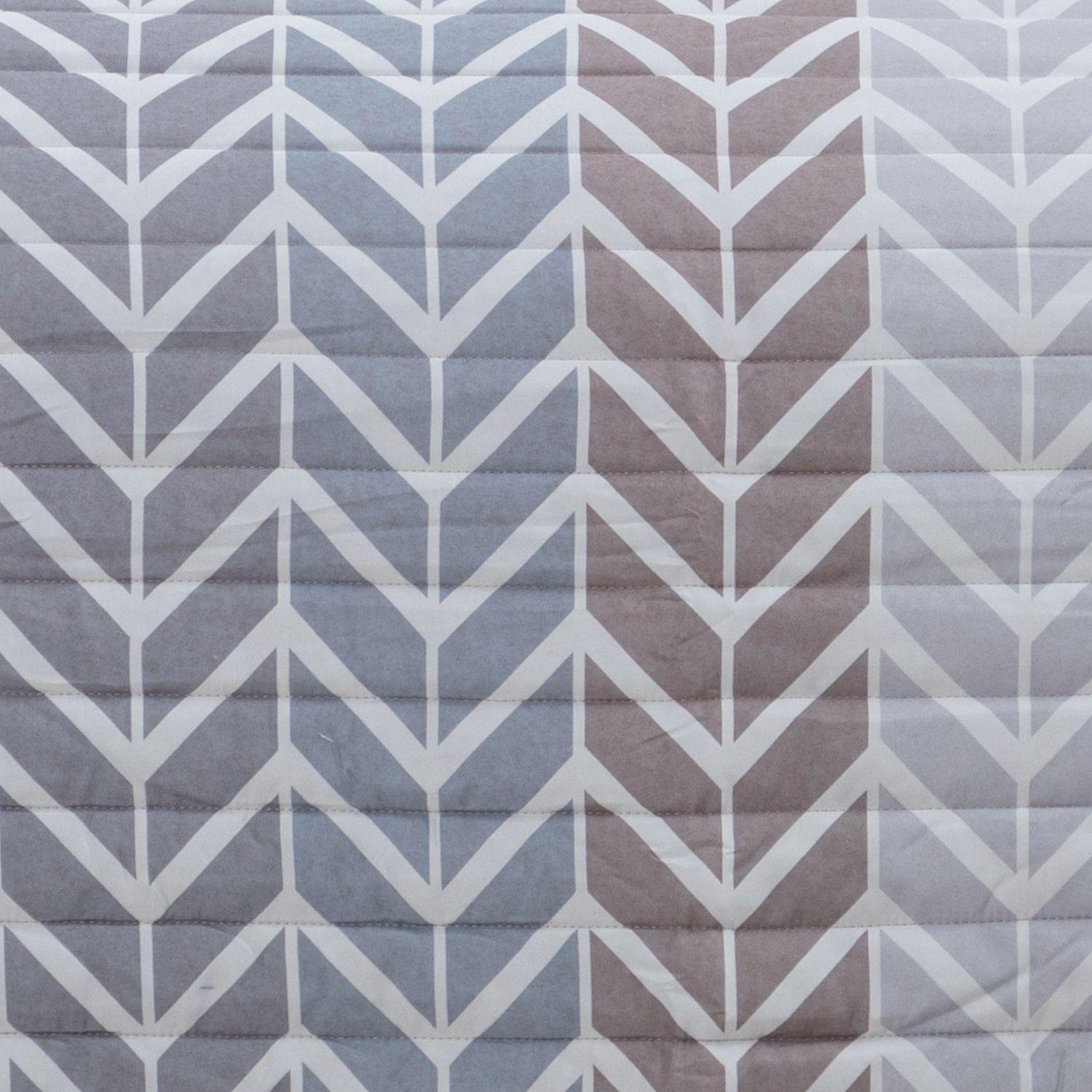 Quilt Reversible Estam 1.5P Zigzag Beige-3