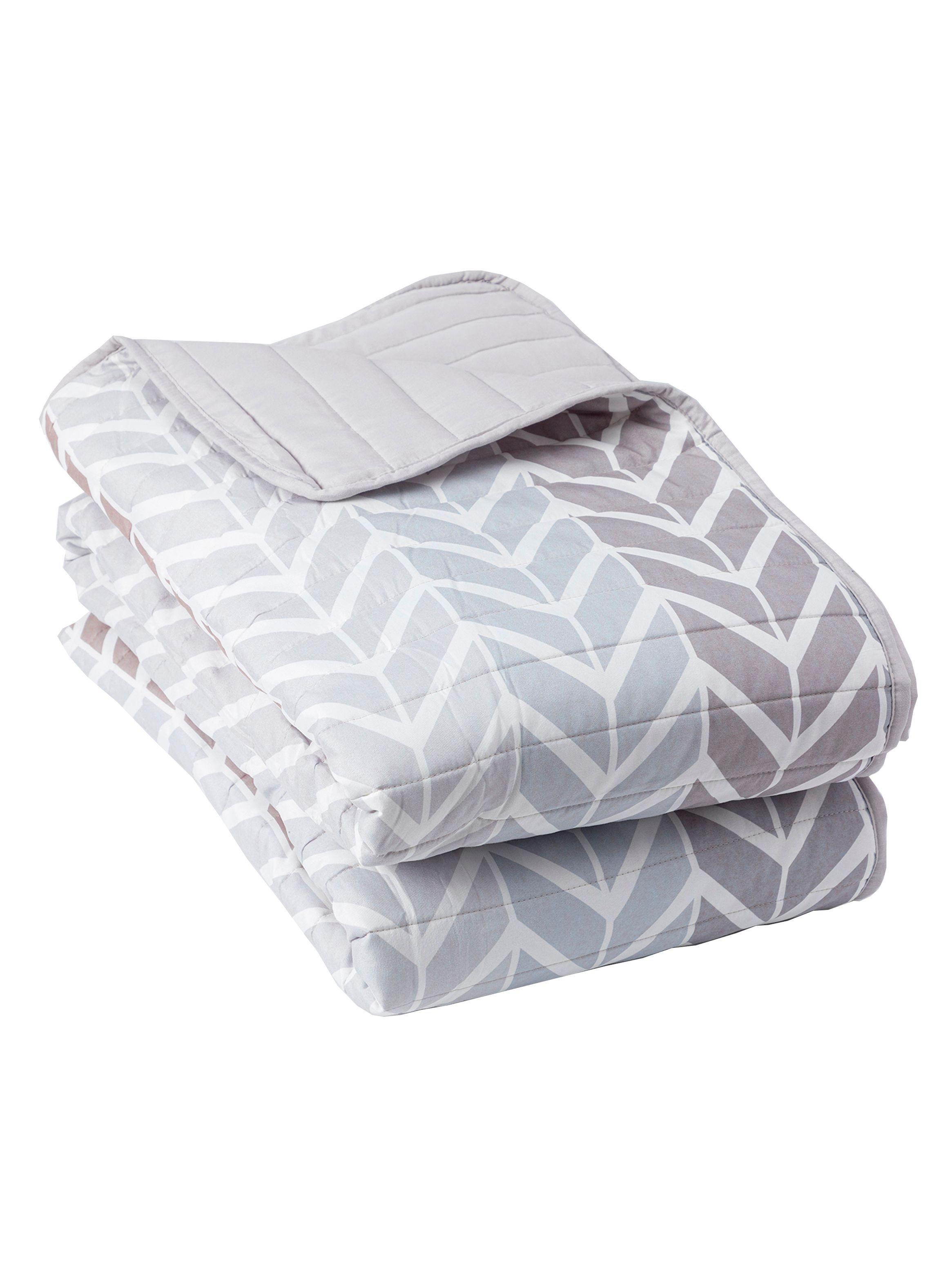 Quilt Reversible Estam 1.5P Zigzag Beige-2