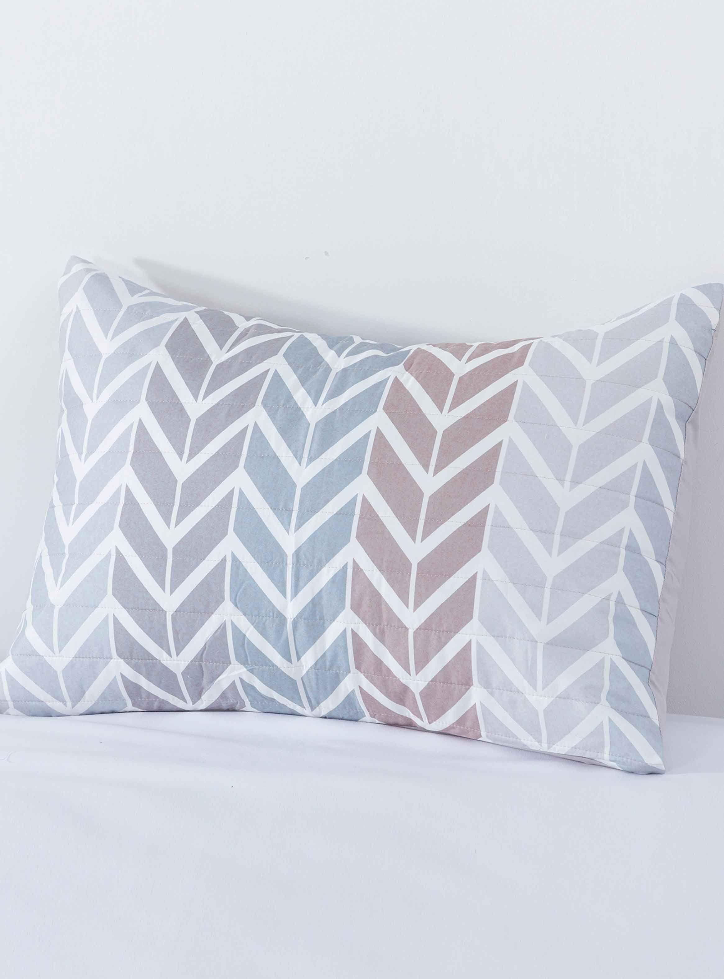 Quilt Reversible Estam 1.5P Zigzag Beige-4