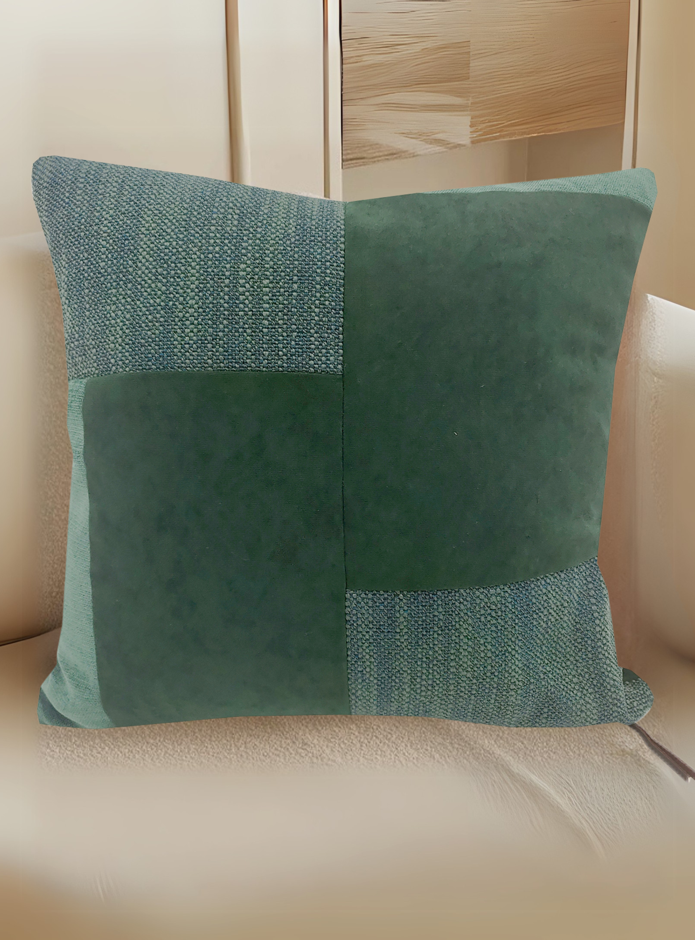 Cojin Patchwork Verde 45X45-3