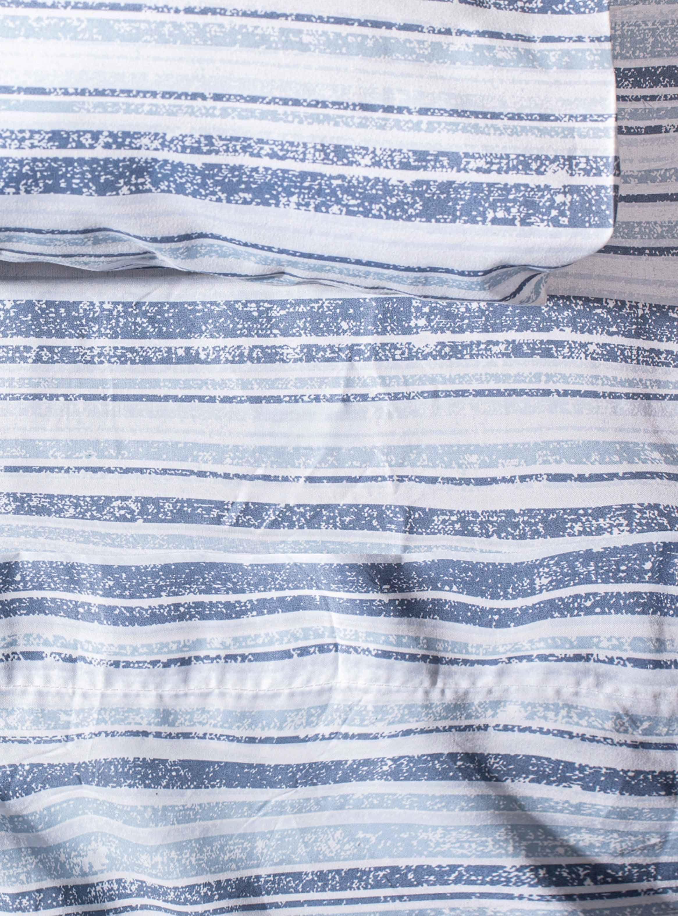 Pack 2 Sabanas Estampadas 1.5P Líneas Azul-1