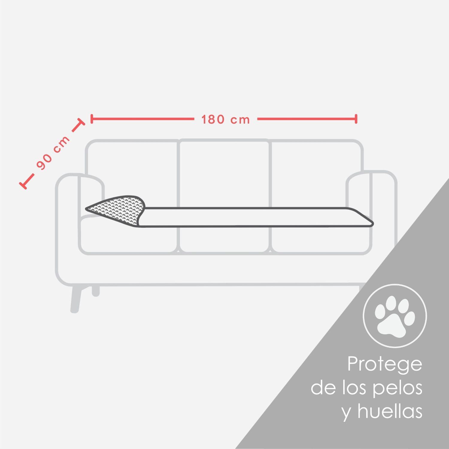 Protector Sofá Antideslizante 90x180 Gris-2