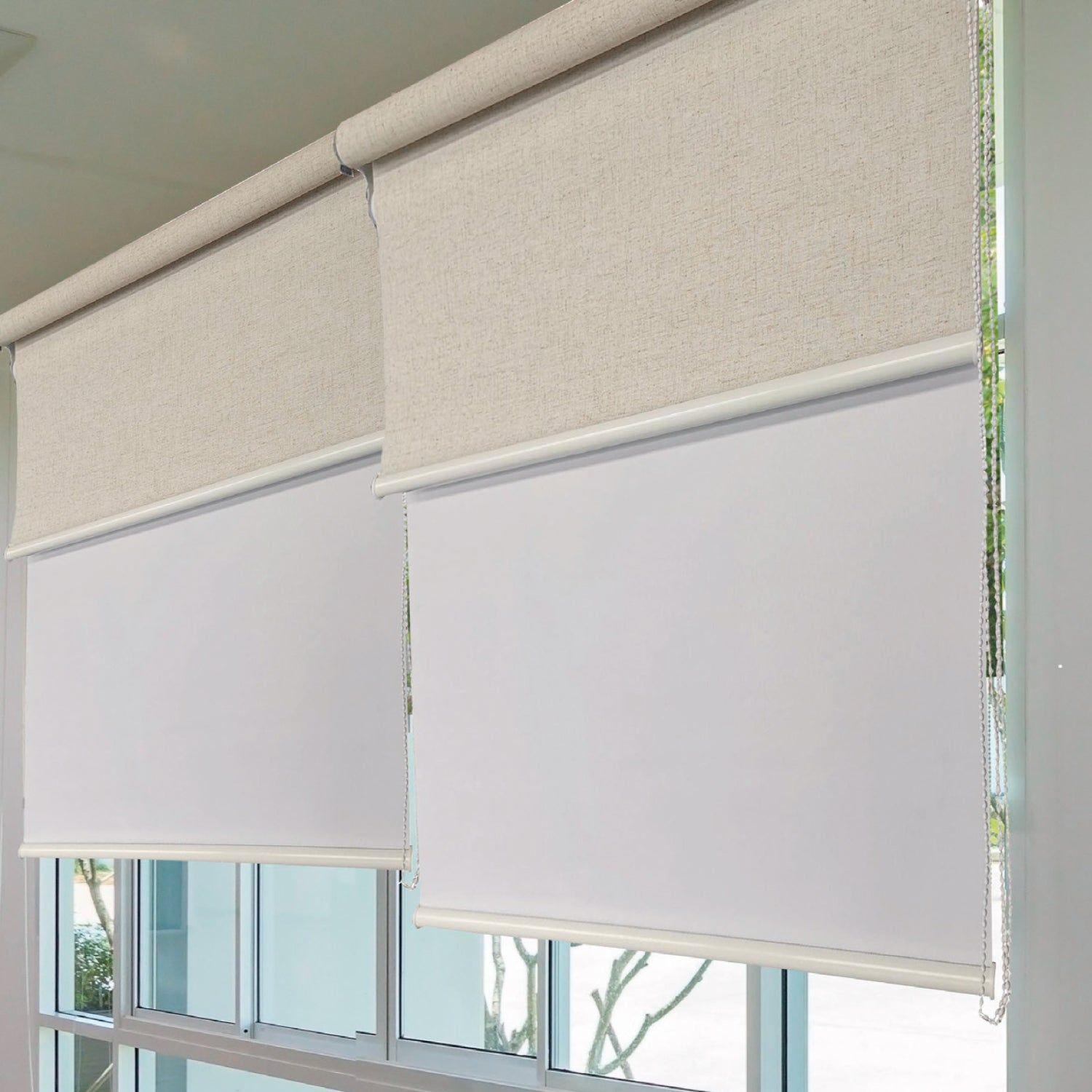 Cortina Roller Doble Black Out +Tela Lino120X170-2