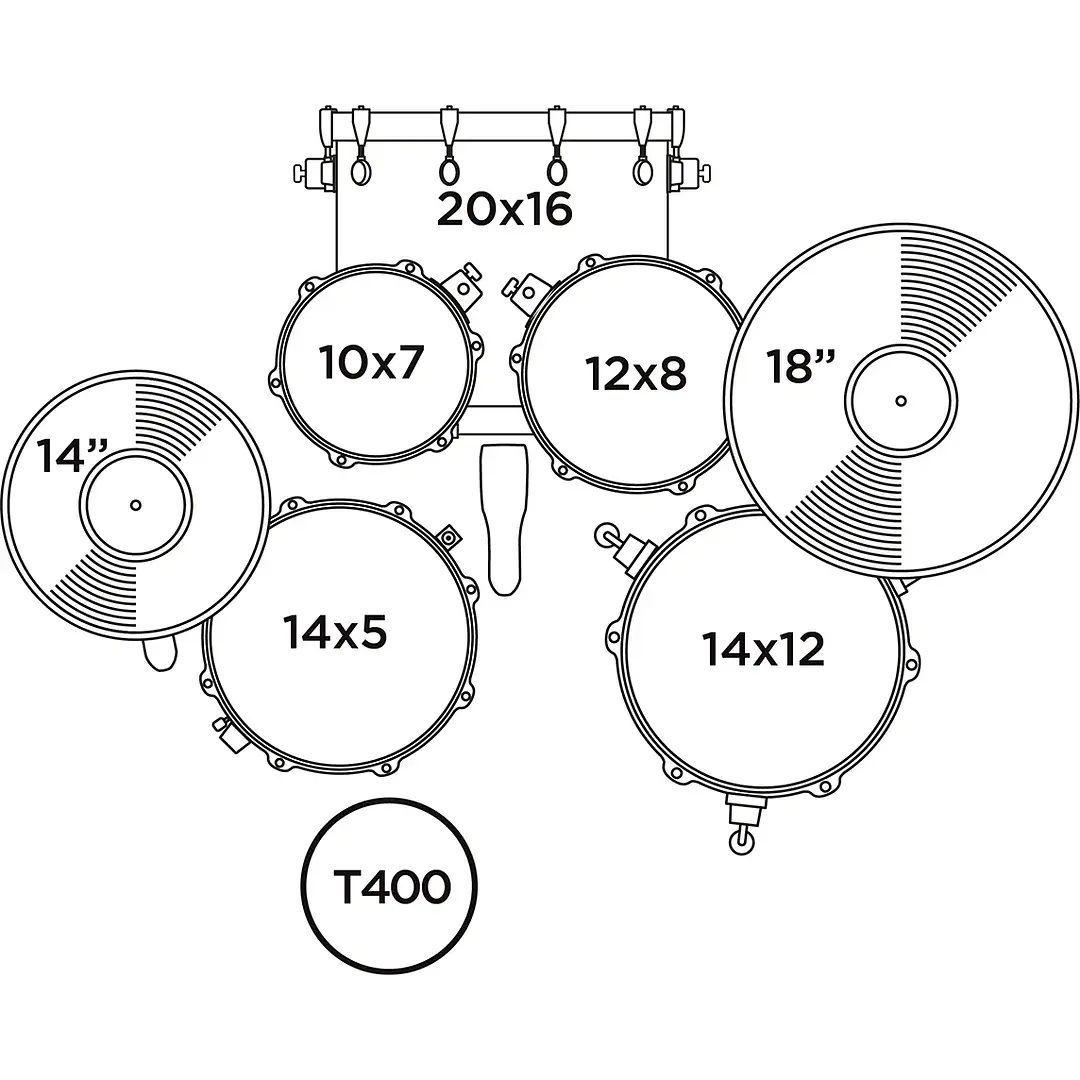 Ve5044FTCVH Batería Venus 4Pcs Hw C/Platos Black Galaxy Sparkle, Mapex -1