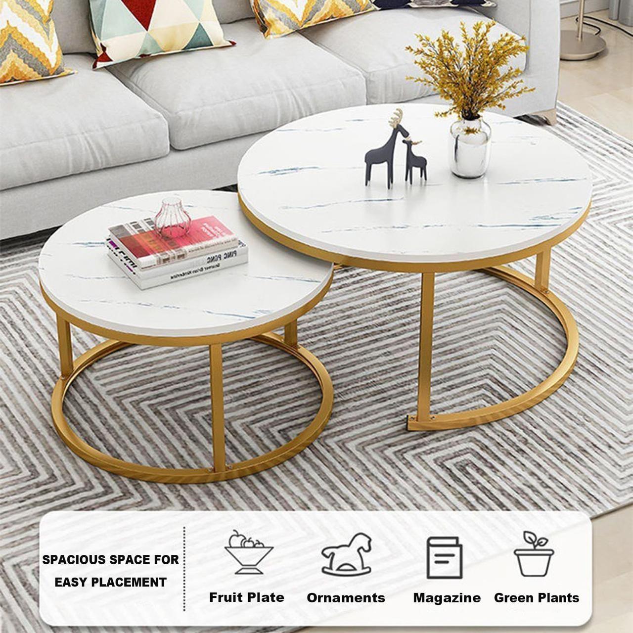 Juego de Mesas de Centro Lateral Living Modernas y Elegantes-6