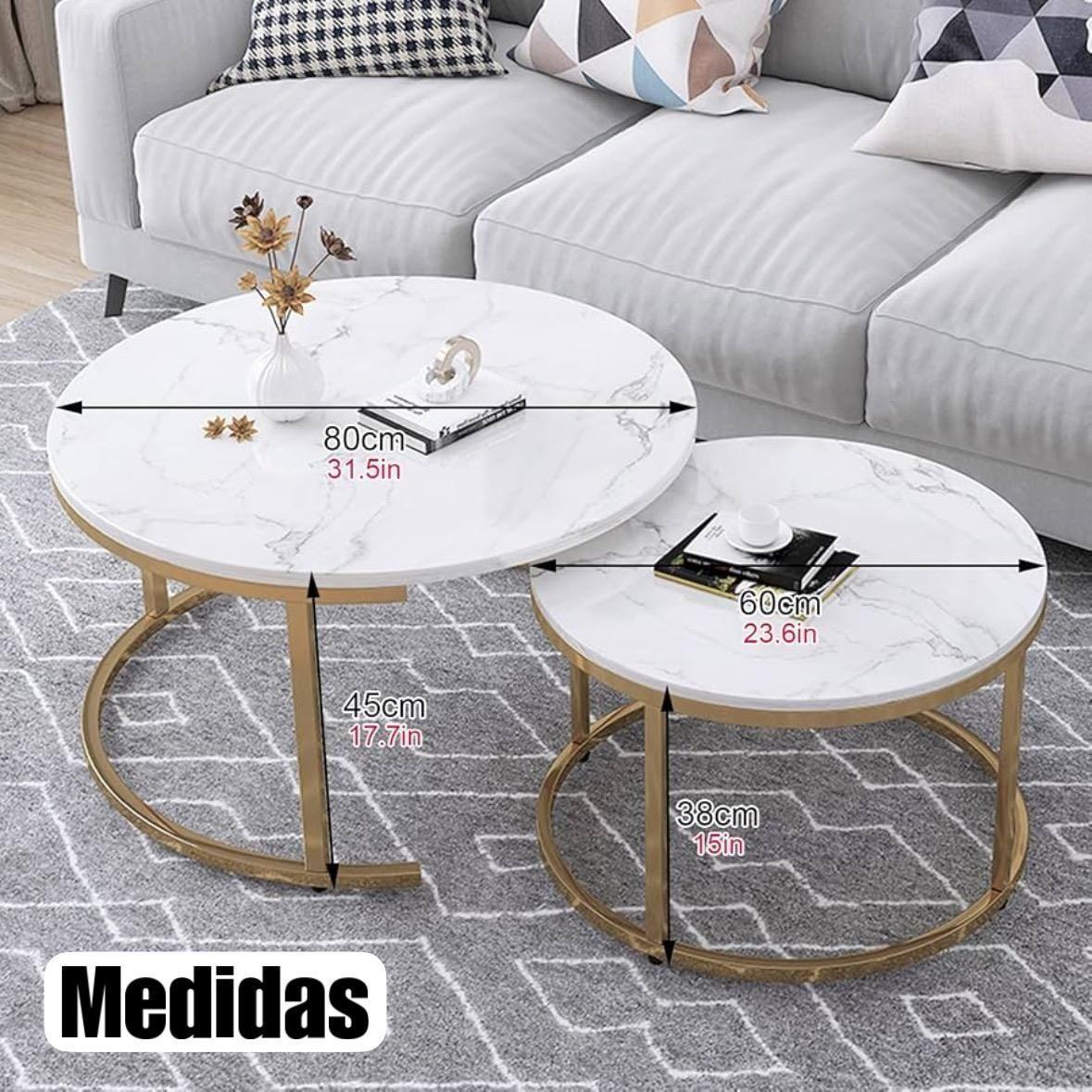 Juego de Mesas de Centro Lateral Living Modernas y Elegantes-2