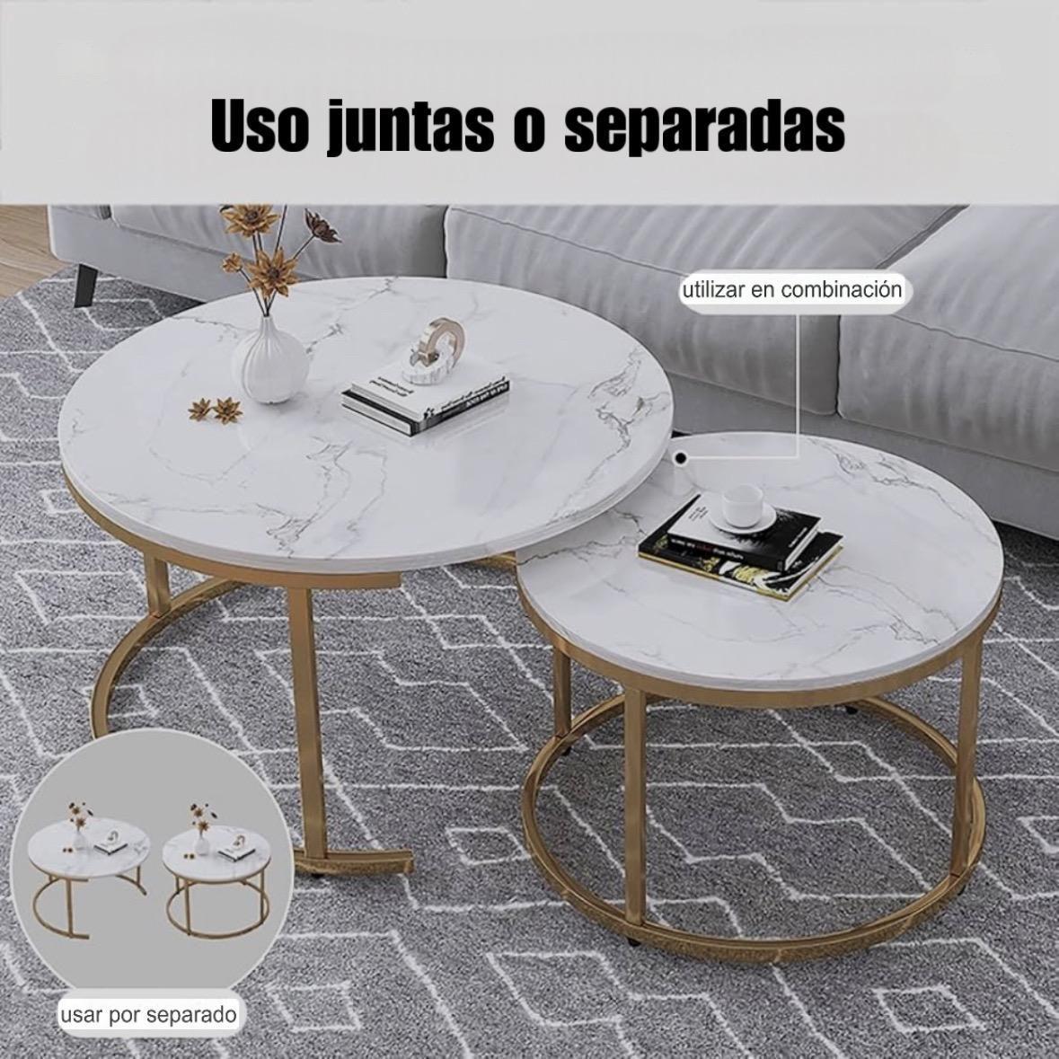 Juego de Mesas de Centro Lateral Living Modernas y Elegantes-3
