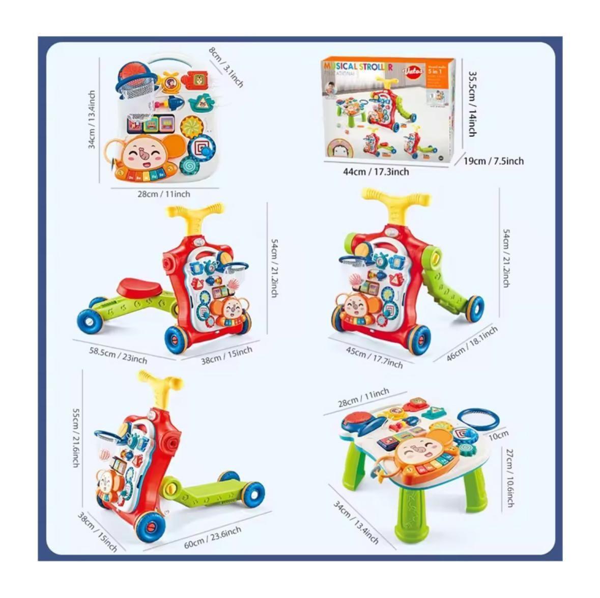 Caminadora Scooter Triciclo Mesa de Juegos Bebé Musical-4