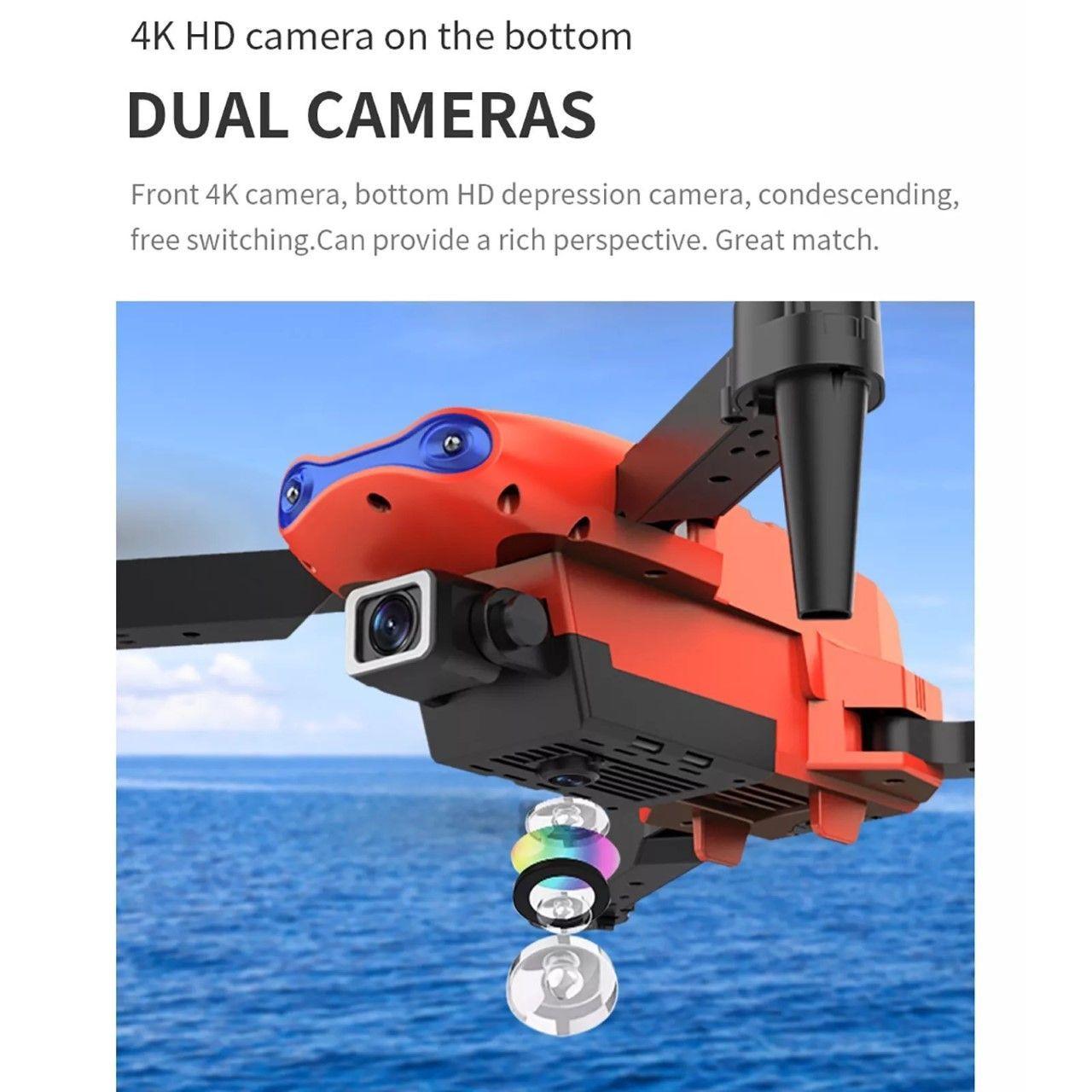 Dron Doble Cámara 4k Wifi Plegable Bolso Recargable Via Usb-3