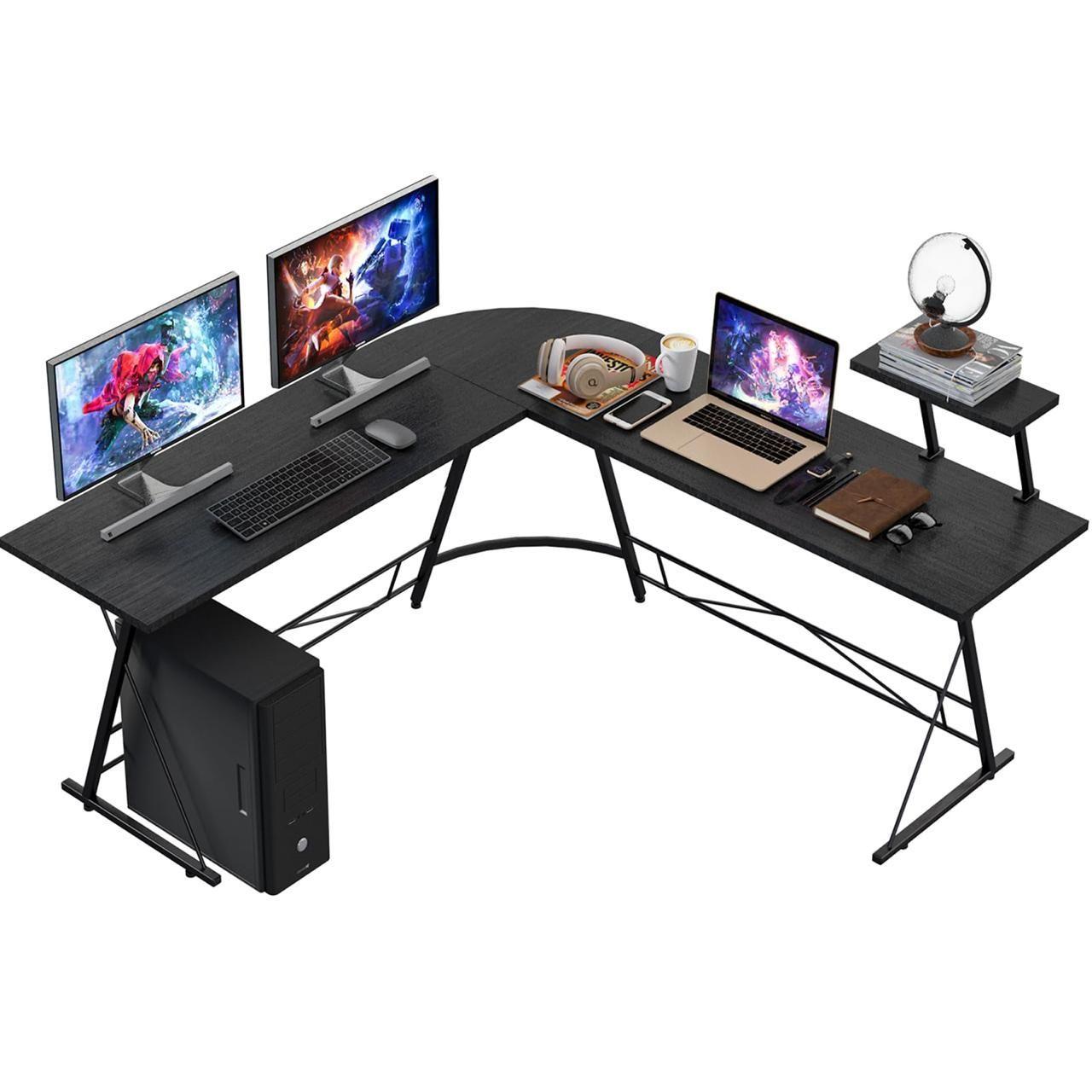 Escritorio Gamer en L con Soporte de Monitor y Estructura Met lica-6
