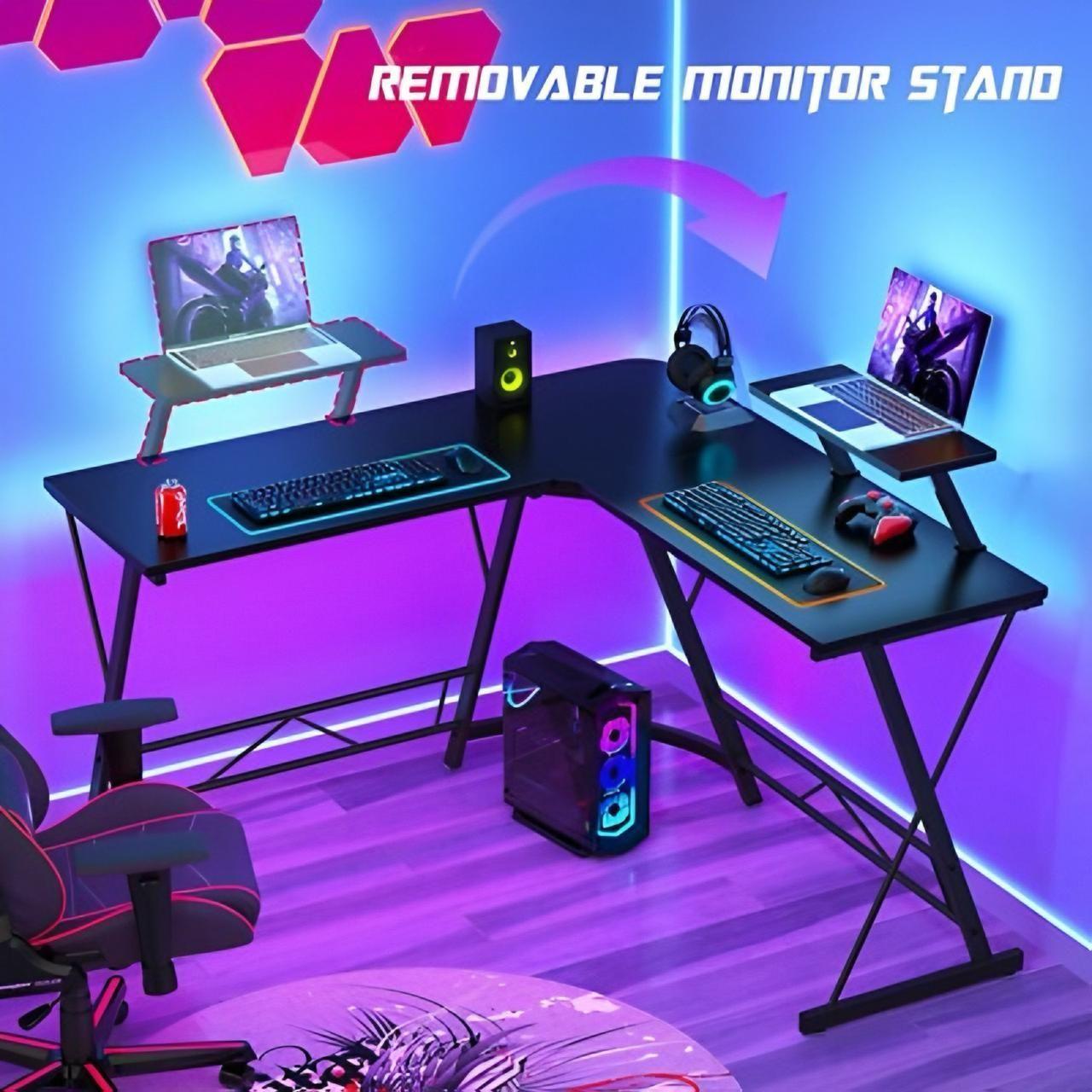 Escritorio Gamer en L con Soporte de Monitor y Estructura Met lica-7