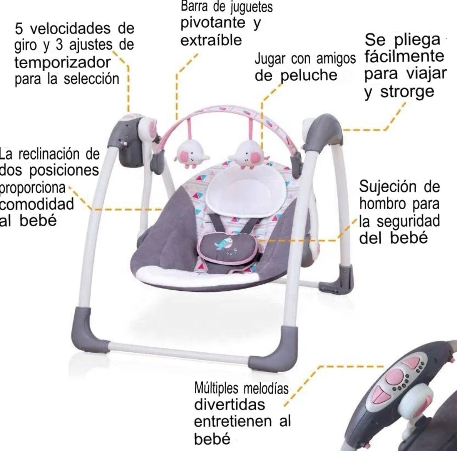 Silla Mecedora Para Bebés Con Melodías Con Asiento Reclinable -2