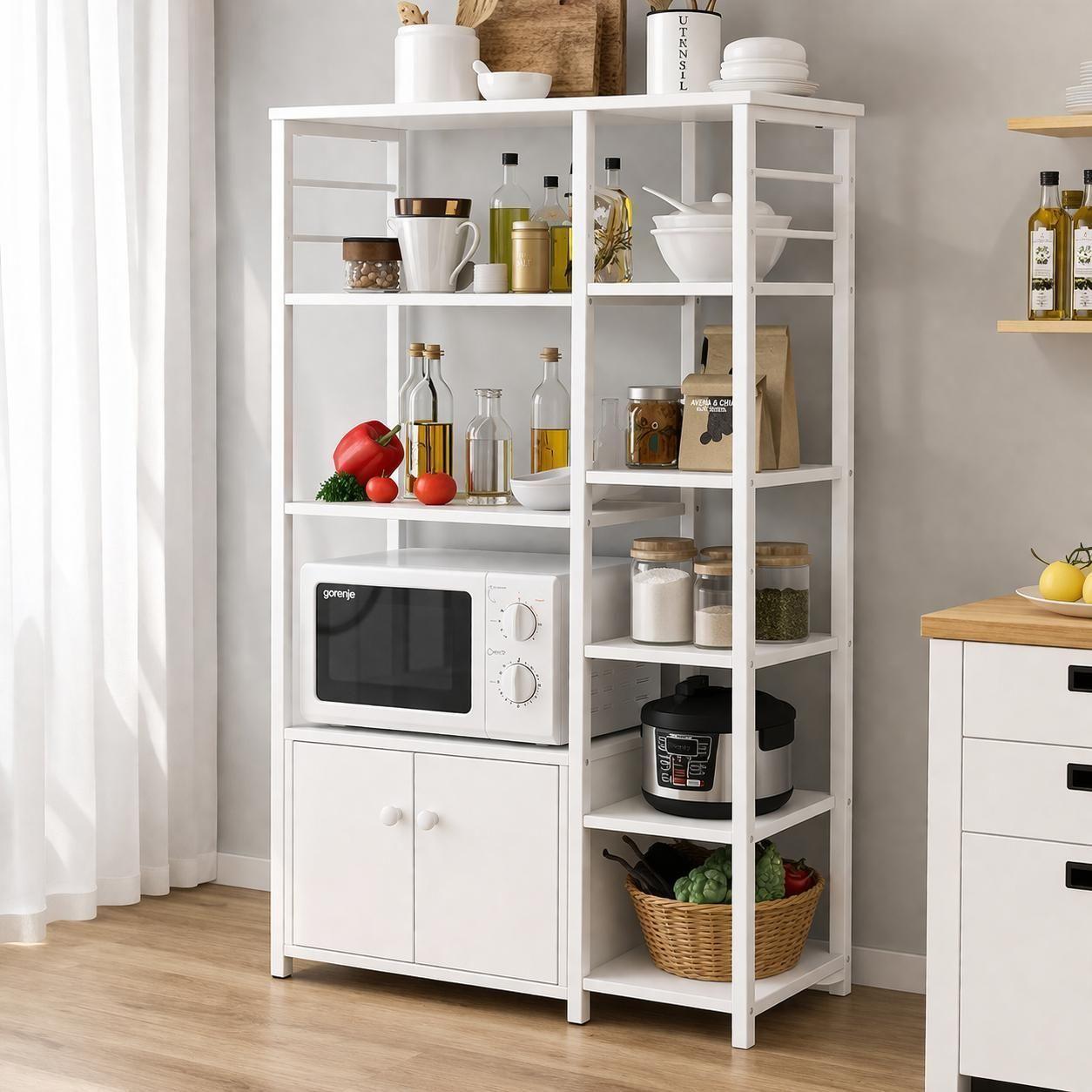 Mueble Organizador de Cocina Estantes Gabinete 4 Niveles Estante Cocina Multifuncional 80x30x12-5
