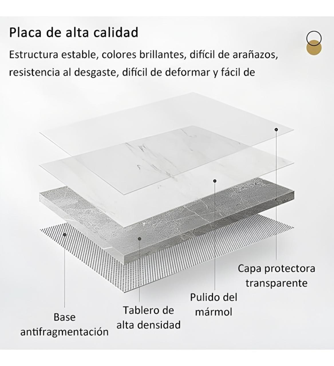 Mesa de Manicure Profesional con Cubierta Efecto Mármol y 3 Cajones-7