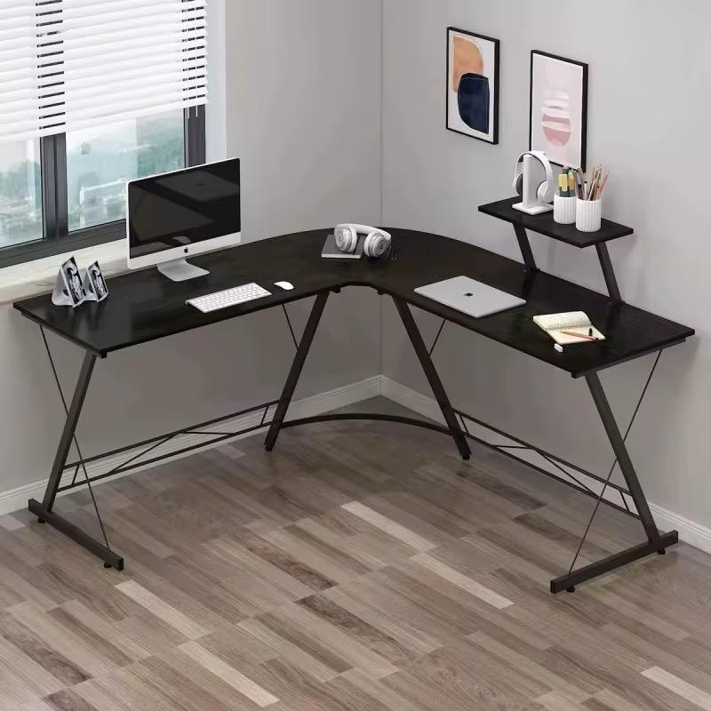 Escritorio en L Reversible Con Soporte de Monitor y Estructura Met lica-1