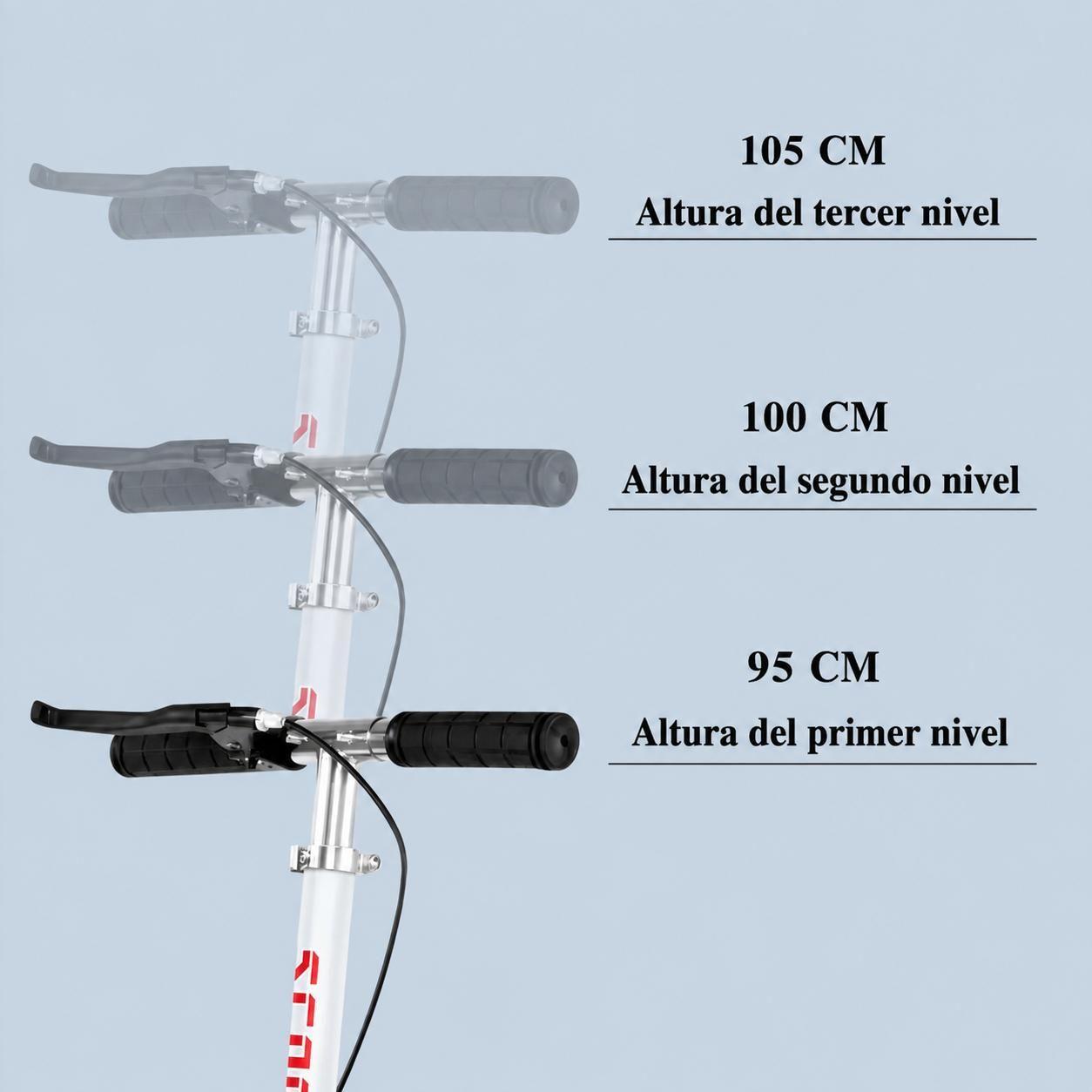 Scooter Patineta Blanca Plegable con Doble Freno-7