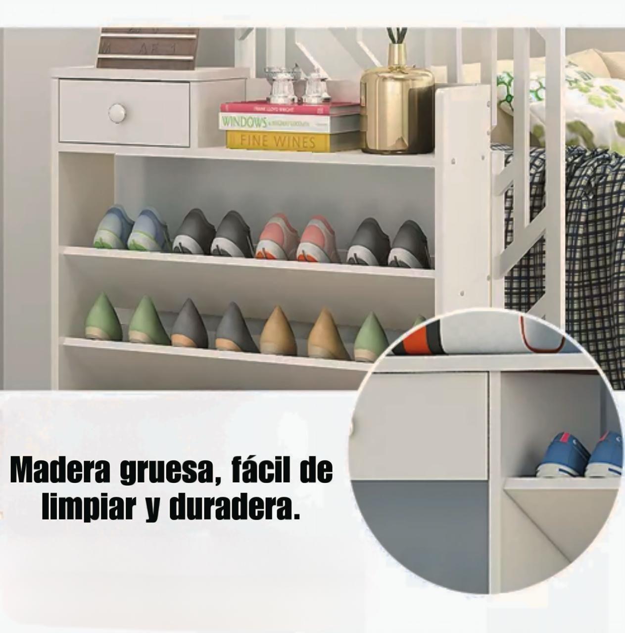 Zapatero 6 Niveles Con Cajon Superior Multifuncional 120x75x17-4