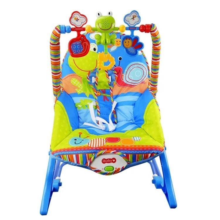 Silla Mecedora Musical Con Vibración Para Bebe Azul-3