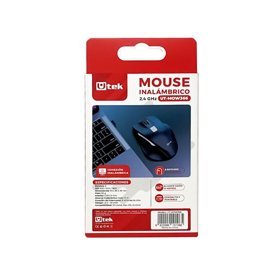 Mouse Inal mbrico 6 Botones Silenciosos 2 4 GHz Mod UT MOW366-3