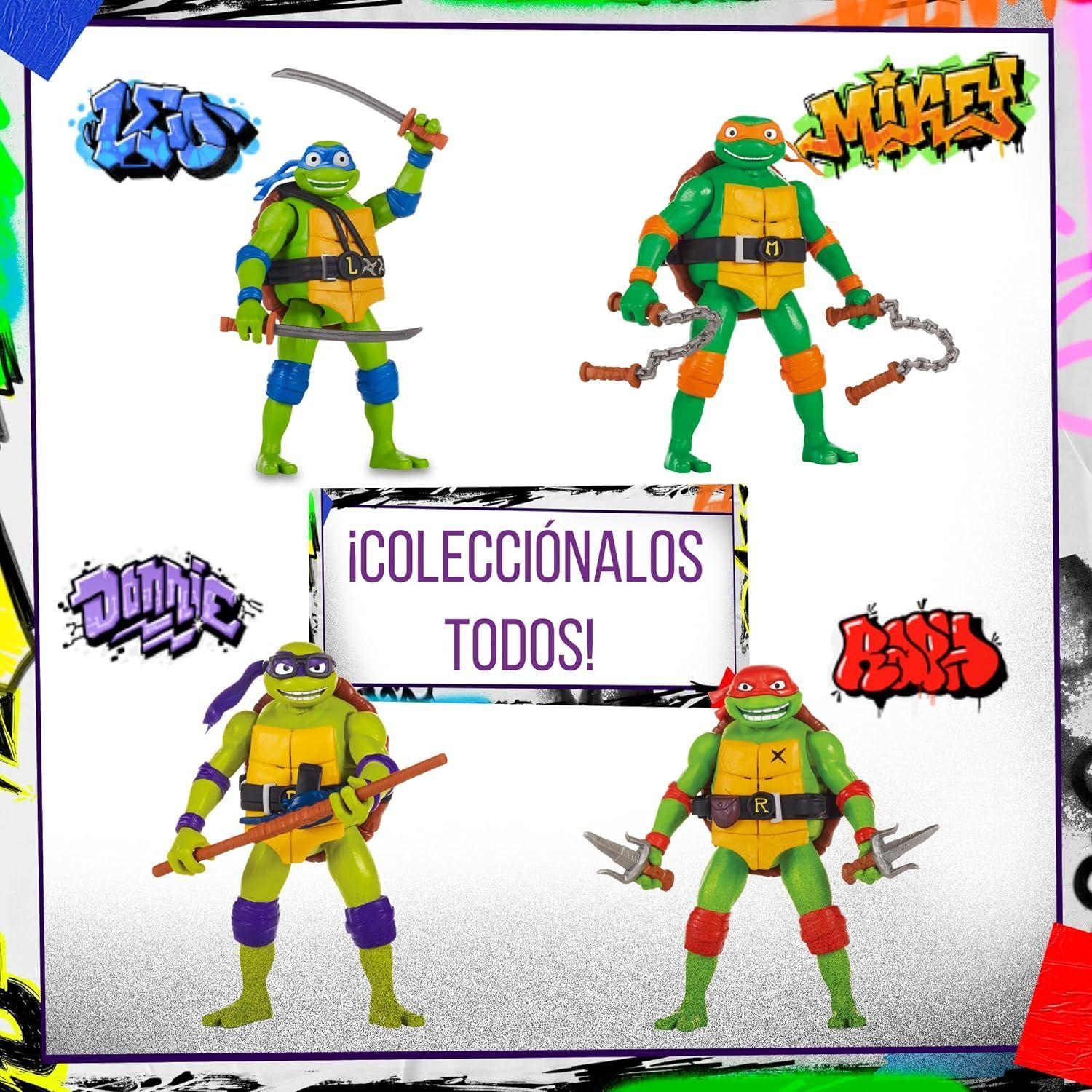 Las Tortugas Ninja Pack 2 Figuras Leonardo Vs Superfly 10 cm-4