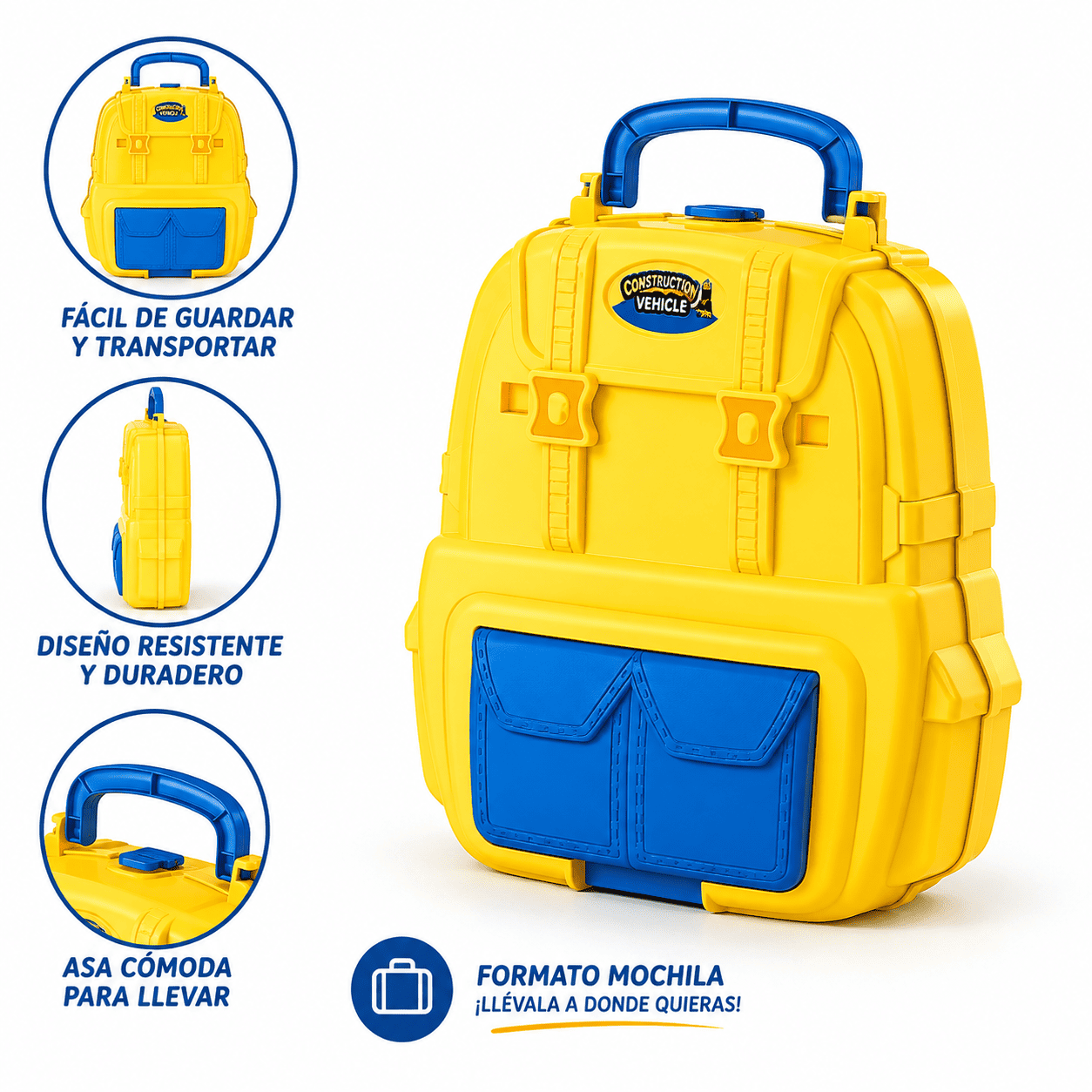 Mochila con Pista de Autos Construcci n 37 Piezas con Ascensor y Rampas-4