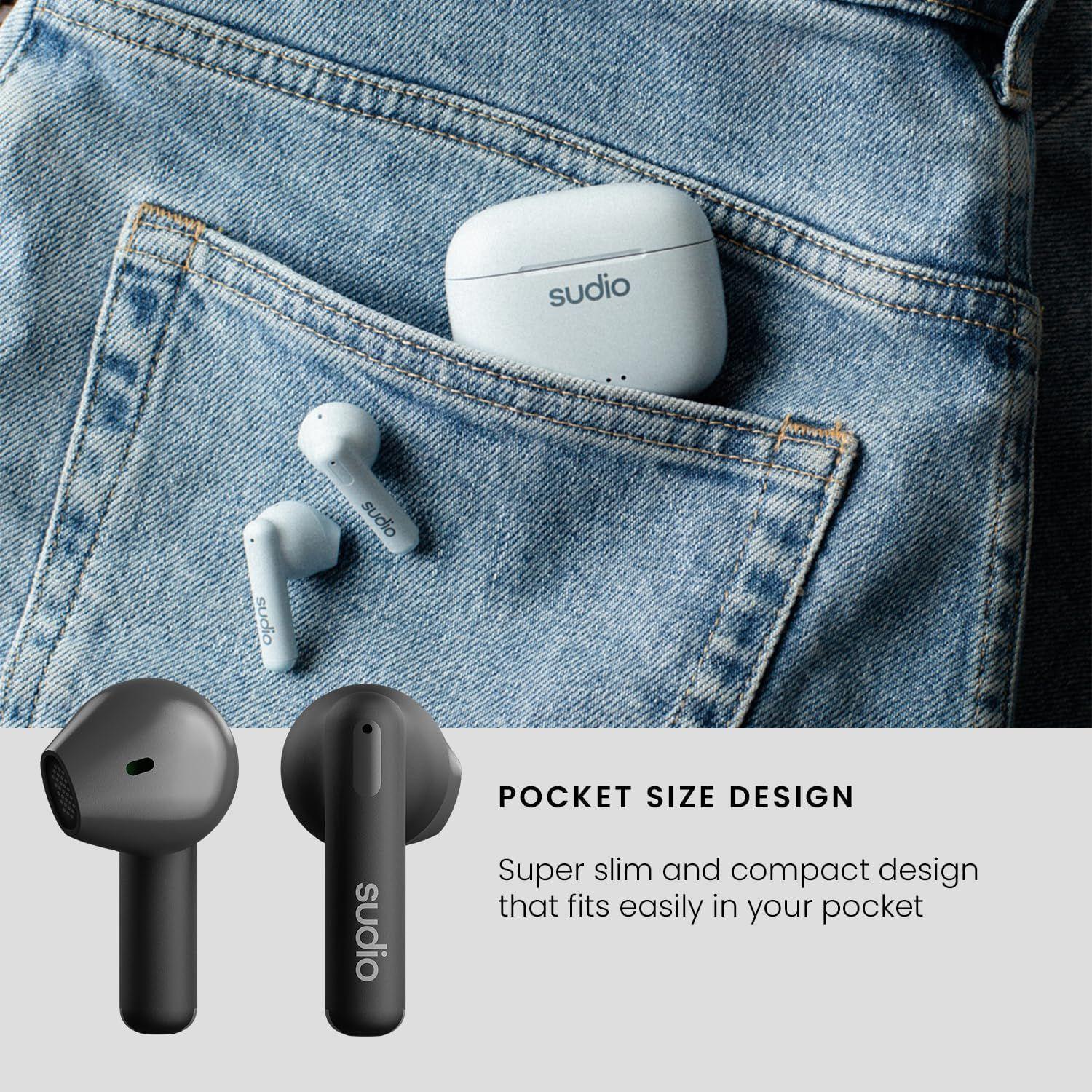 Audífonos Sudio Premium Line Earphones A1 TWS MIDNIGHT BLACK-3
