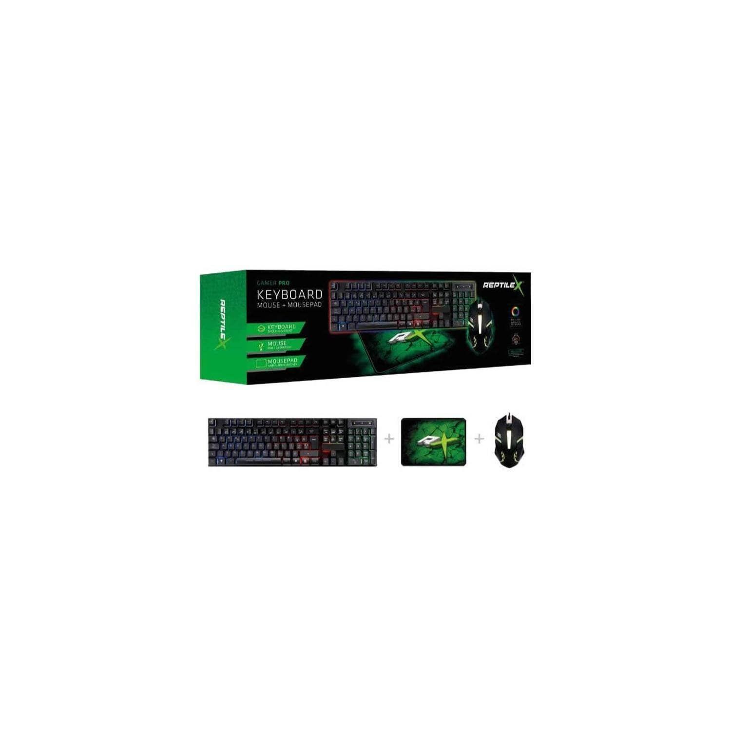 Kit Gamer 3 en 1 Teclado Mouse y Pad ReptileX Led-2