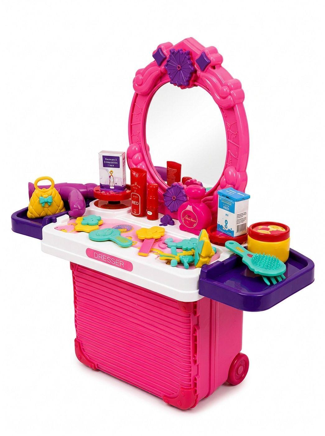 Tocador Infantil de Belleza 2 en 1 con Espejo Sonido-2