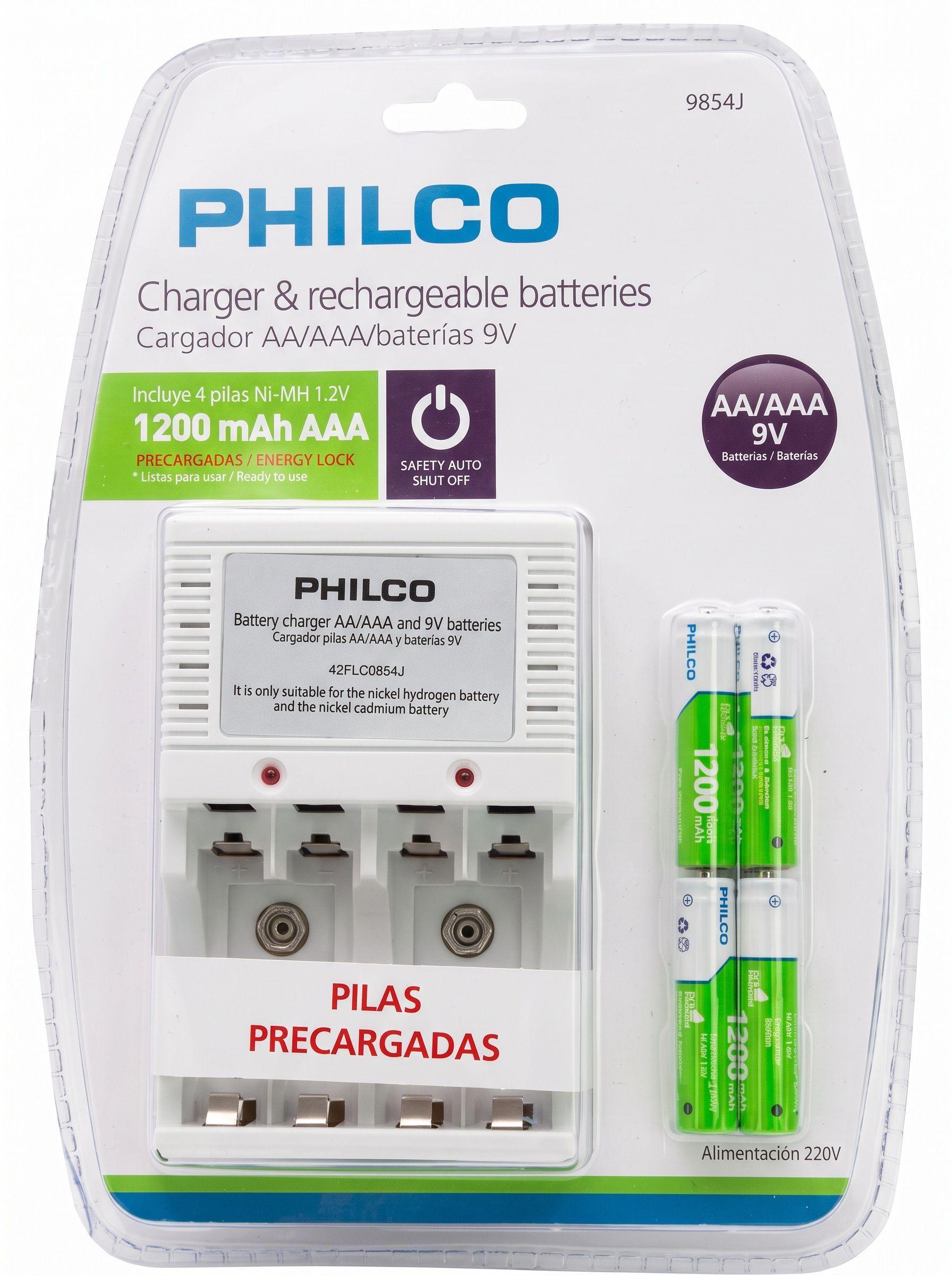 Cargador de Pilas Philco 42PLC9854J Incluye 4 Pilas AAA-0