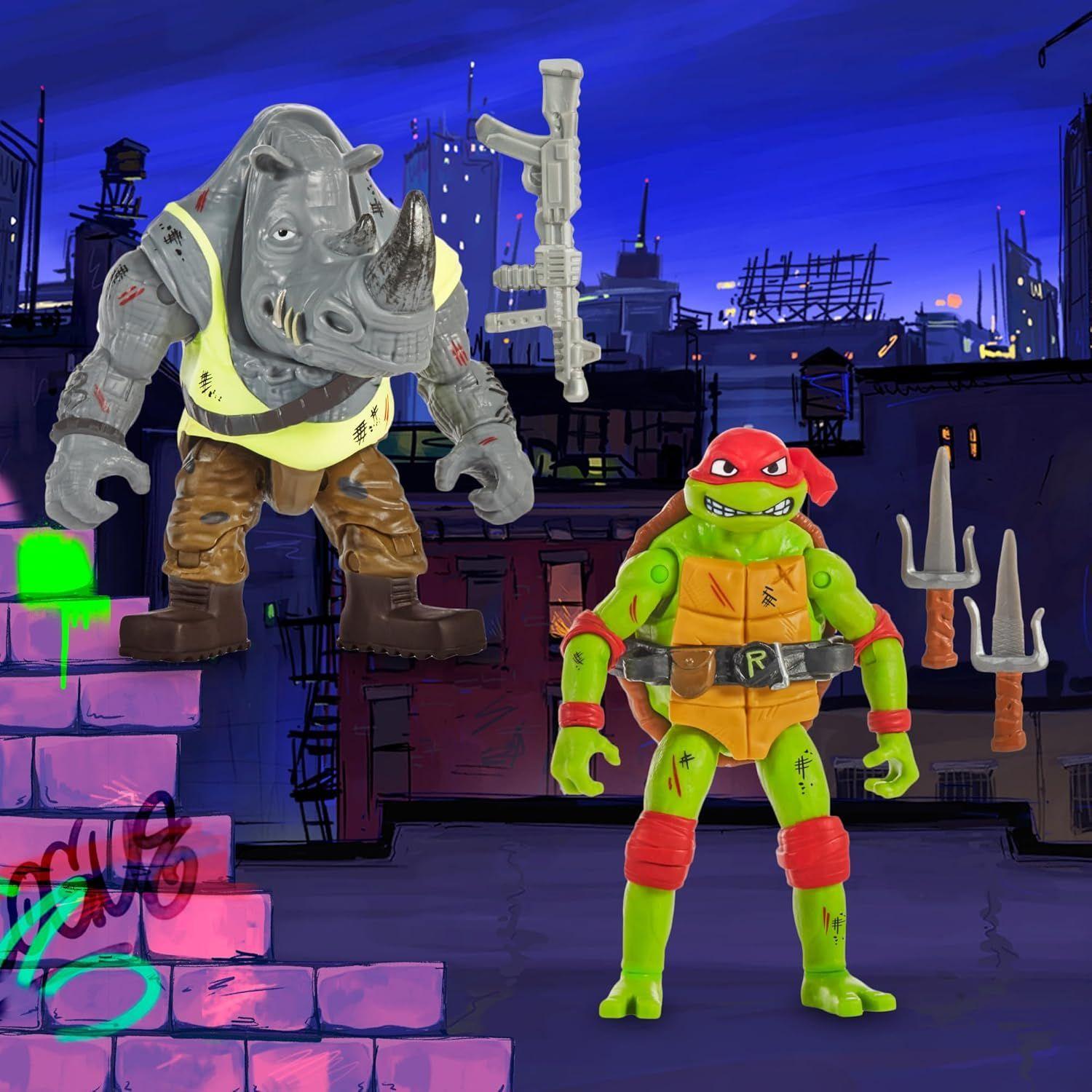 Tortugas Ninja Adolescente Battle Pack Raphael Vs Rocksteady-6