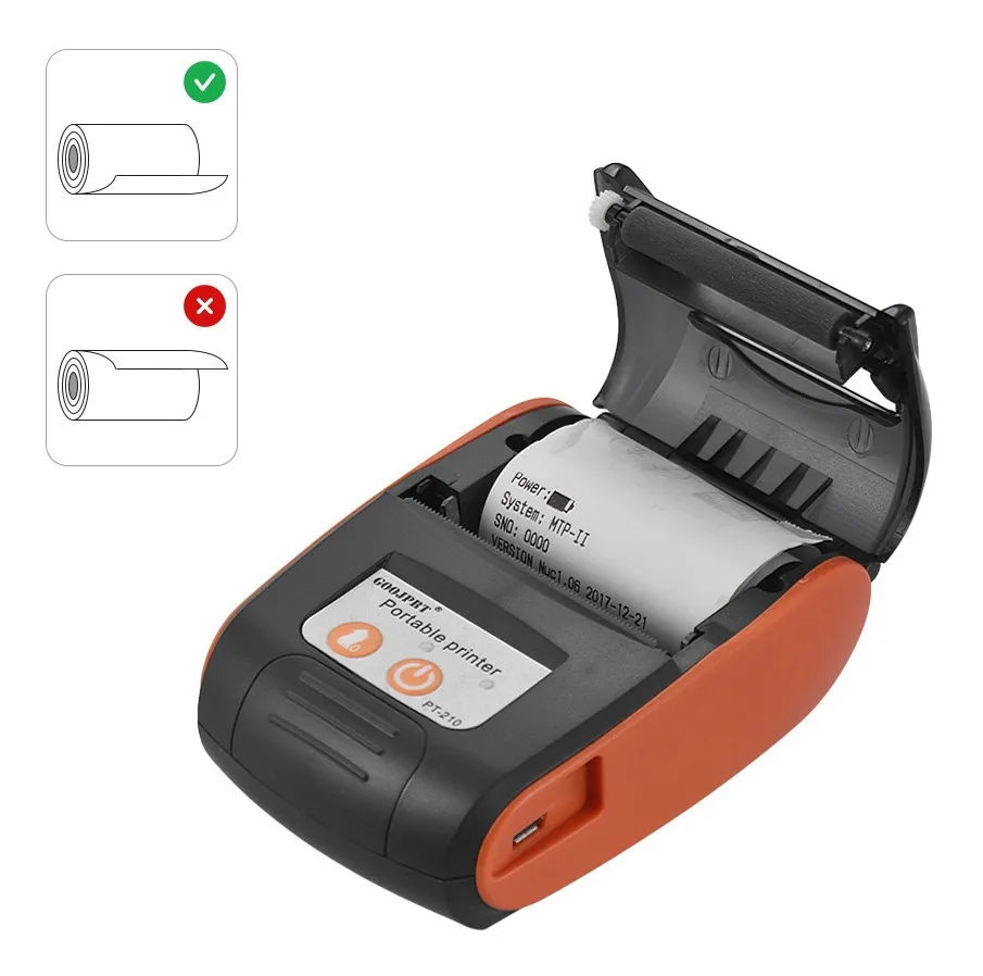 Impresora térmica de alta velocidad Portátil Mini 58mm USB Bluetooth-2