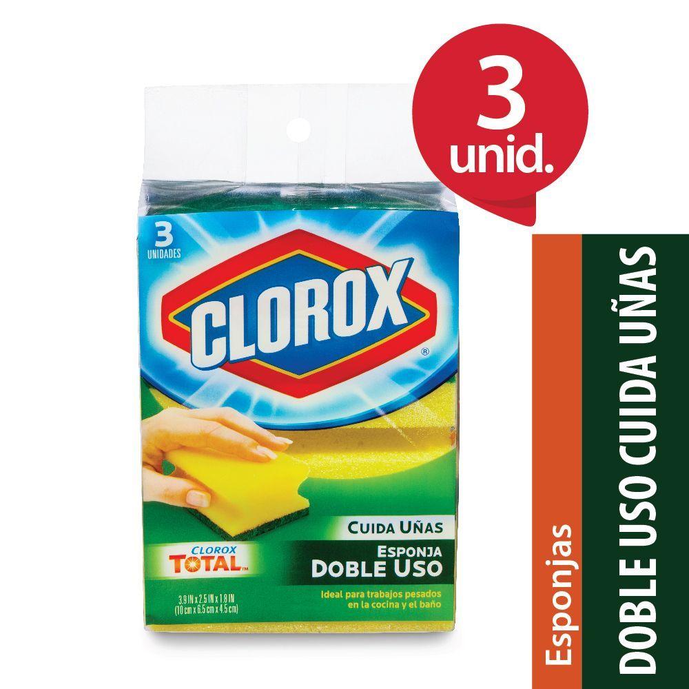Clorox Esponja Doble Uso Cuida Uñas 3 unidades-0