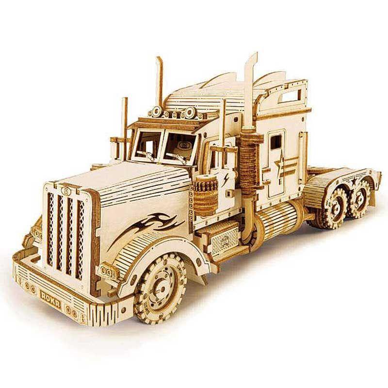 Camión Trailer Heavy Truck De Madera Armable Mc502 286 Piezas-0