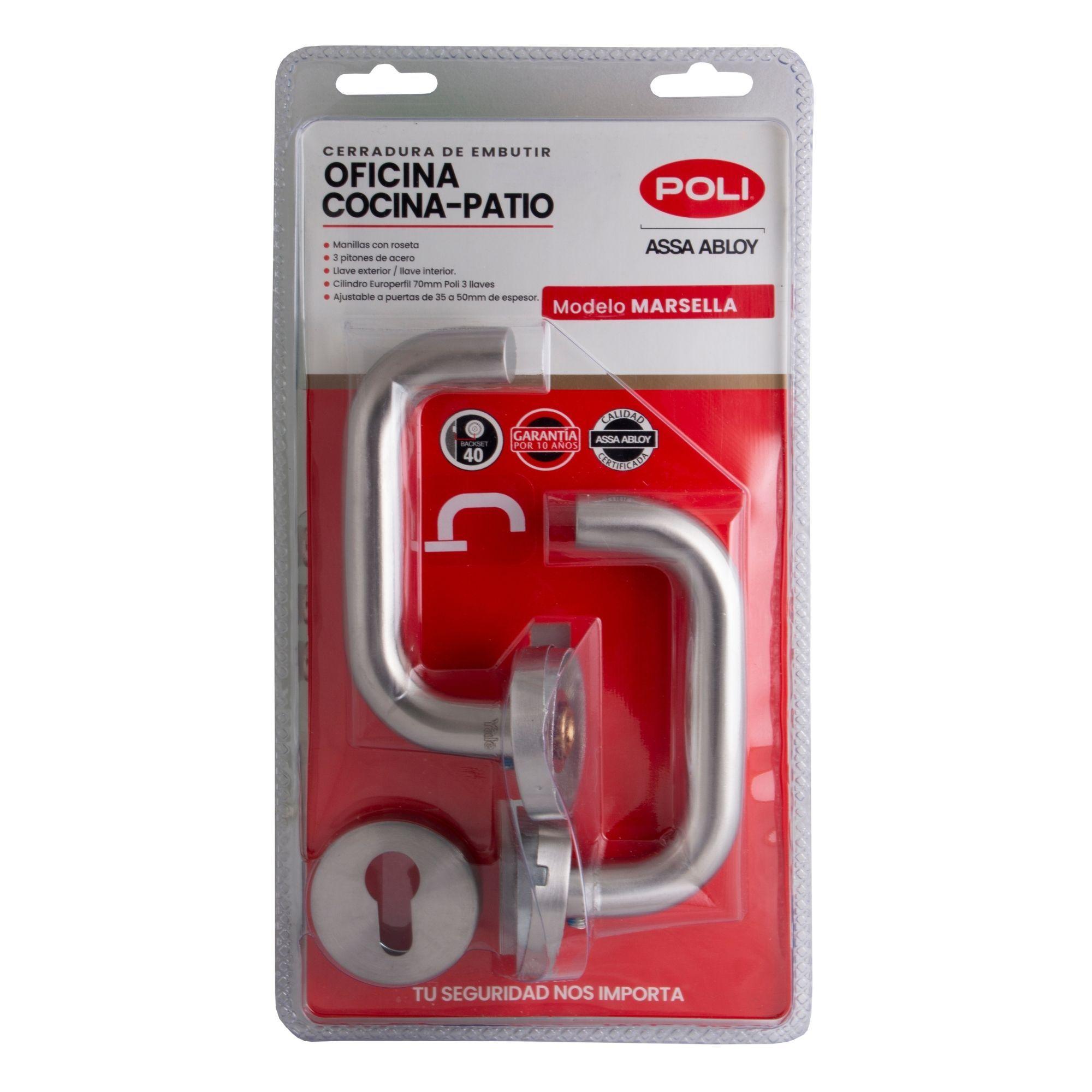 Cerradura Embutida POLI Marsella B40 Oficina/Dormitorio-2